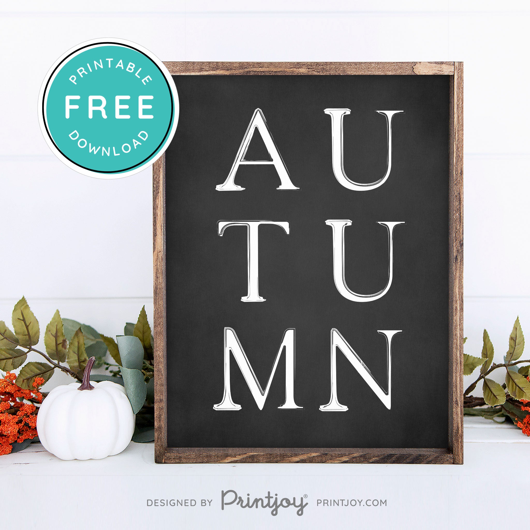 Free Printable Autumn Letters Modern Farmhouse Fall Wall Art Decor Download - Printjoy