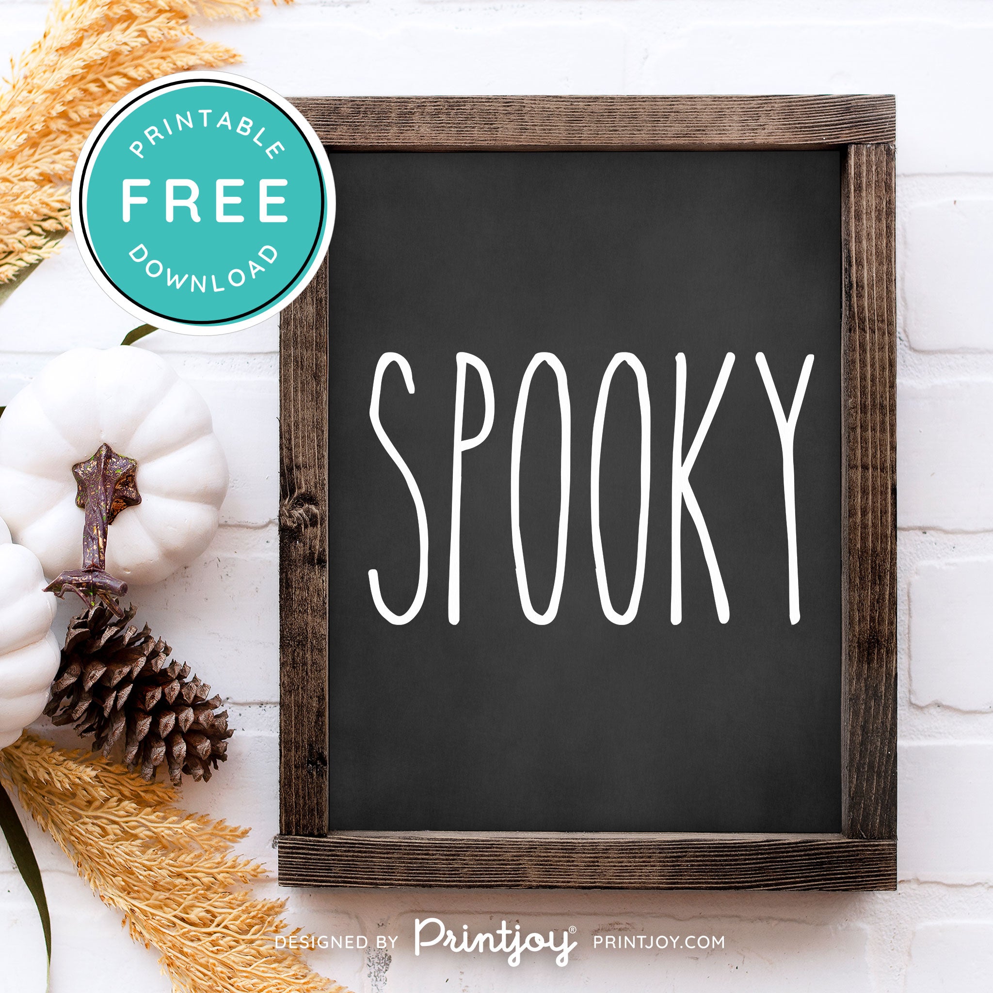 Free Printable Spooky Modern Farmhouse Halloween Wall Art Decor Download - Printjoy