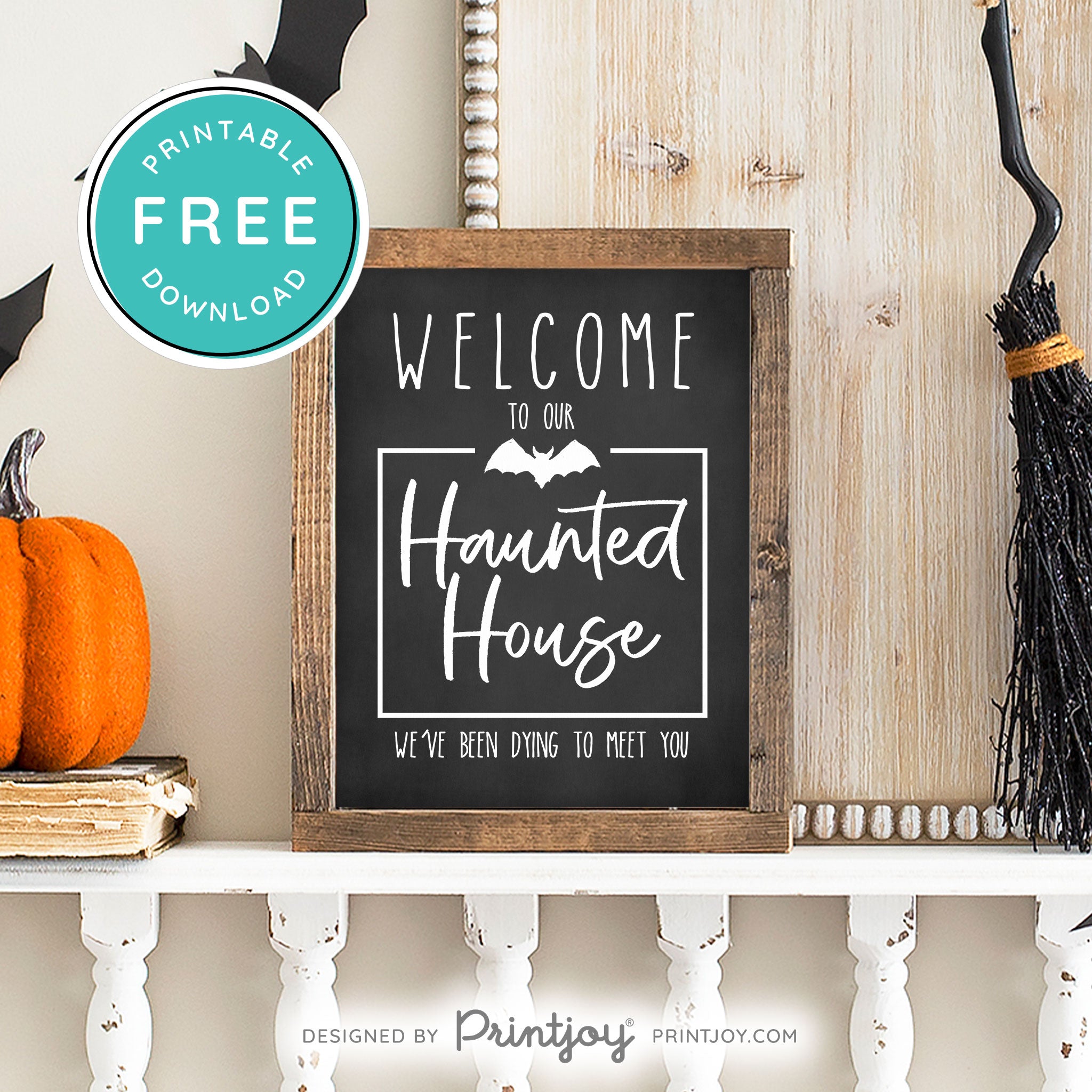 Free Printable Welcome To Our Haunted House Halloween Wall Art Decor Download - Printjoy