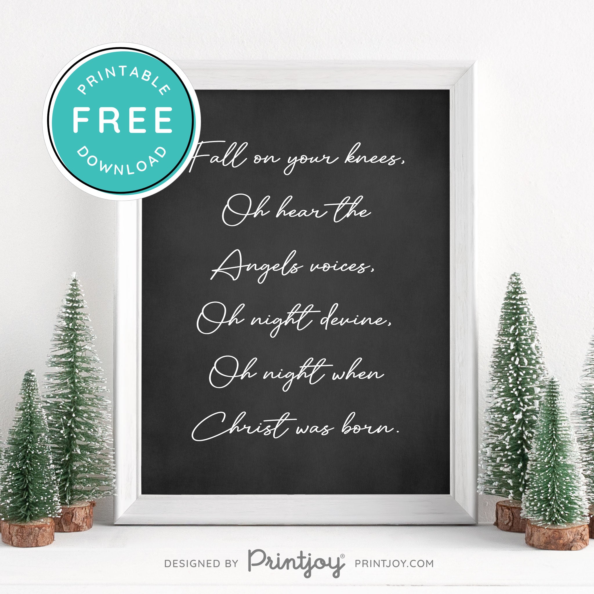 Free Printable Oh Hear The Angels Voices Christmas Wall Art Decor Download - Printjoy