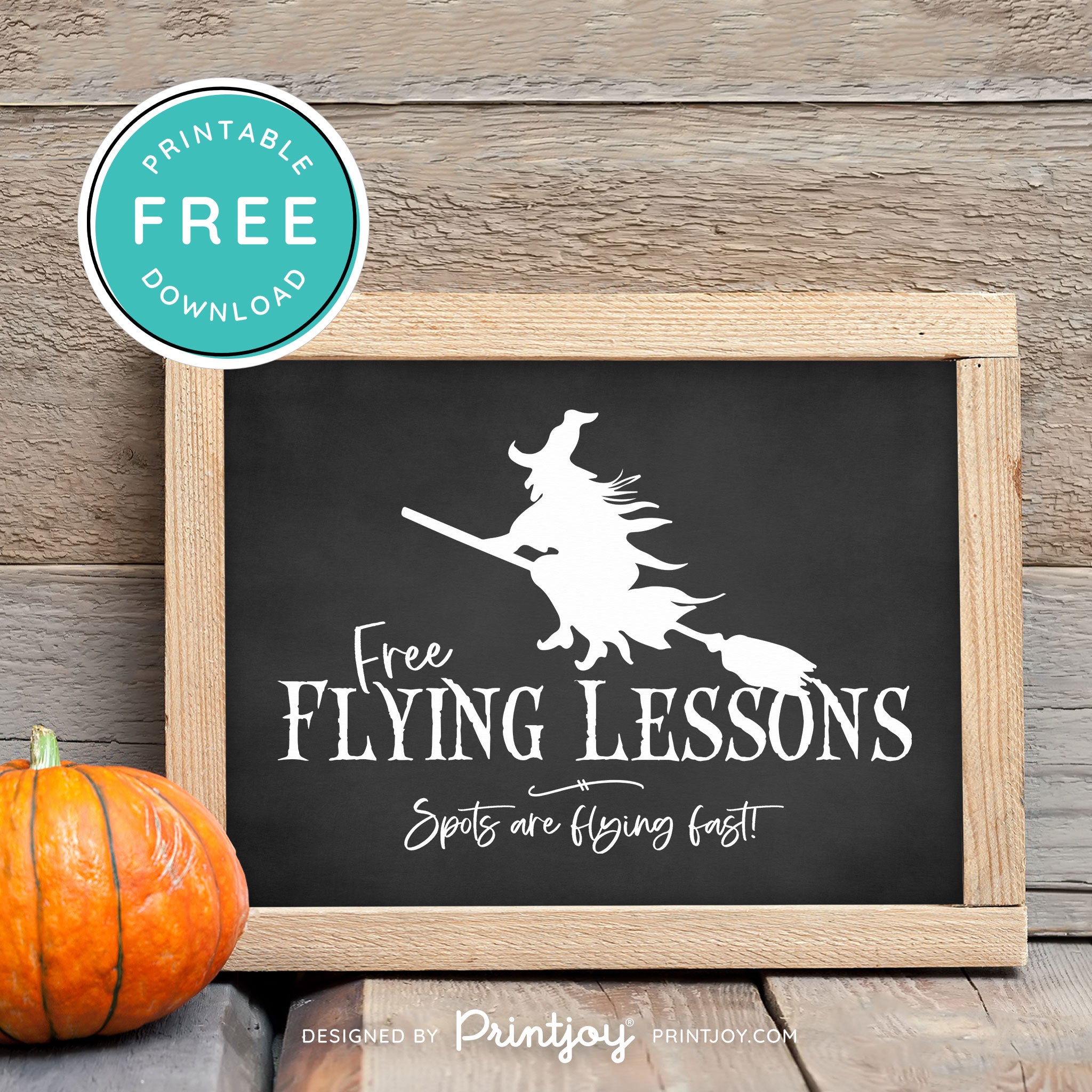 Free Printable Broom Flying Lessons Witch Halloween Wall Art Decor Download - Printjoy