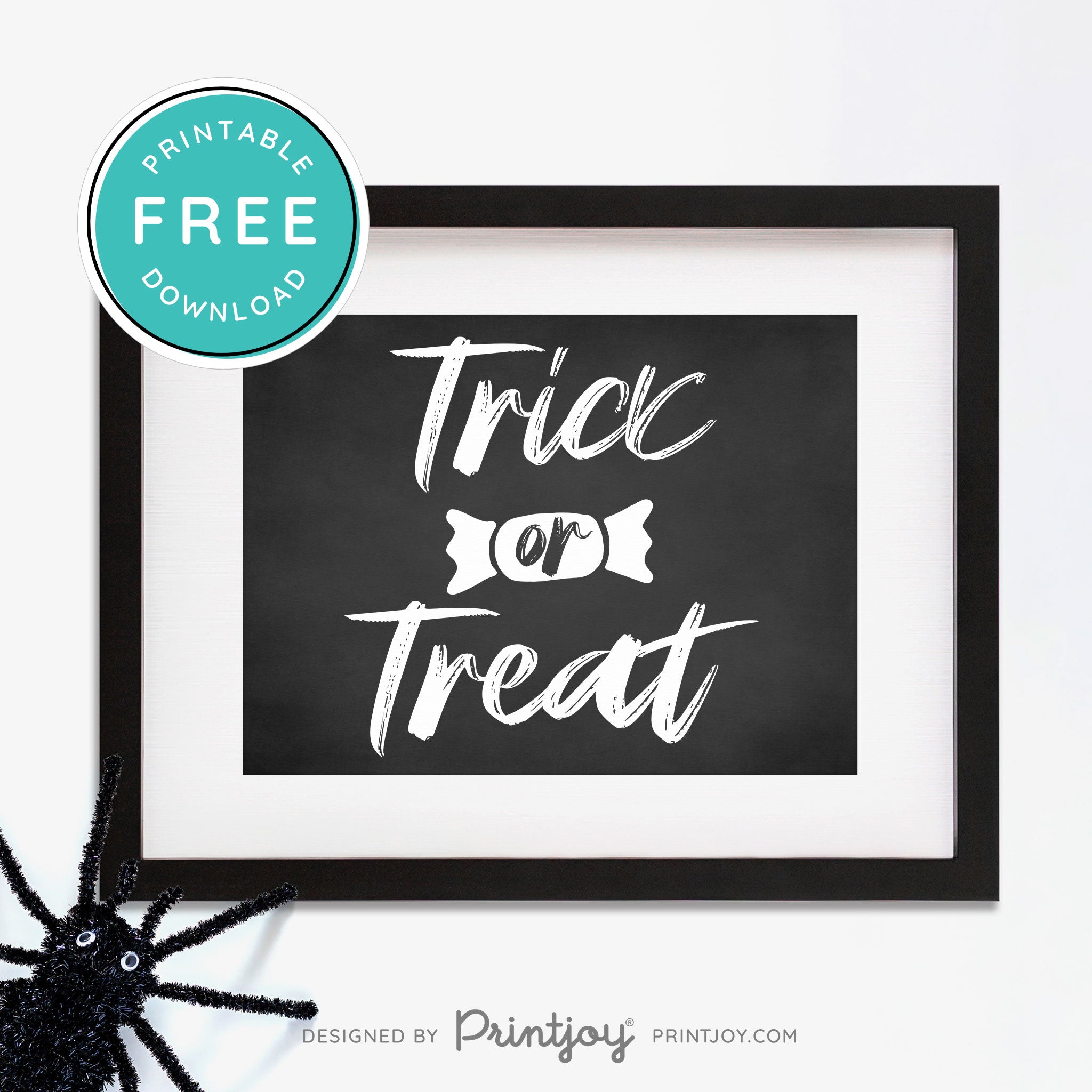 Free Printable Trick Or Treat Candy Halloween Wall Art Decor Download - Printjoy