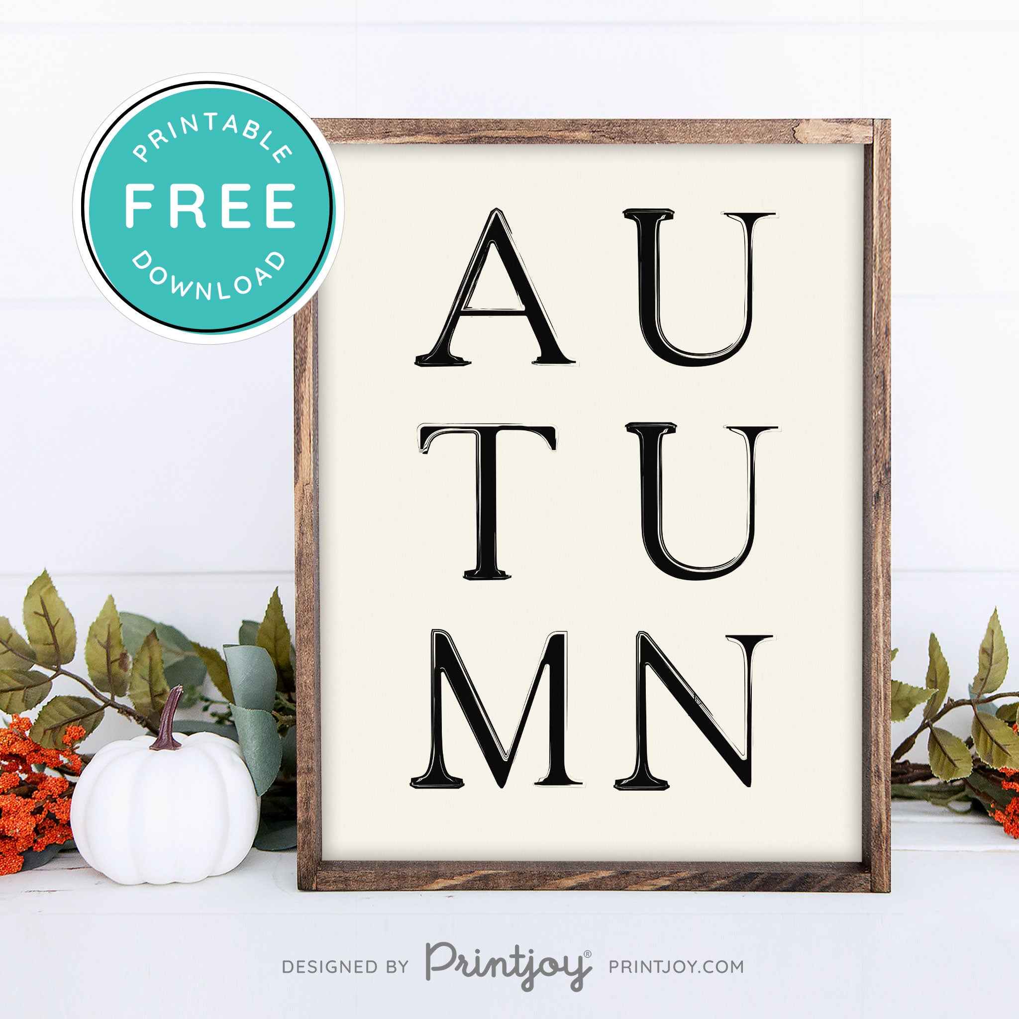 Free Printable Autumn Letters Modern Farmhouse Fall Wall Art Decor Download - Printjoy