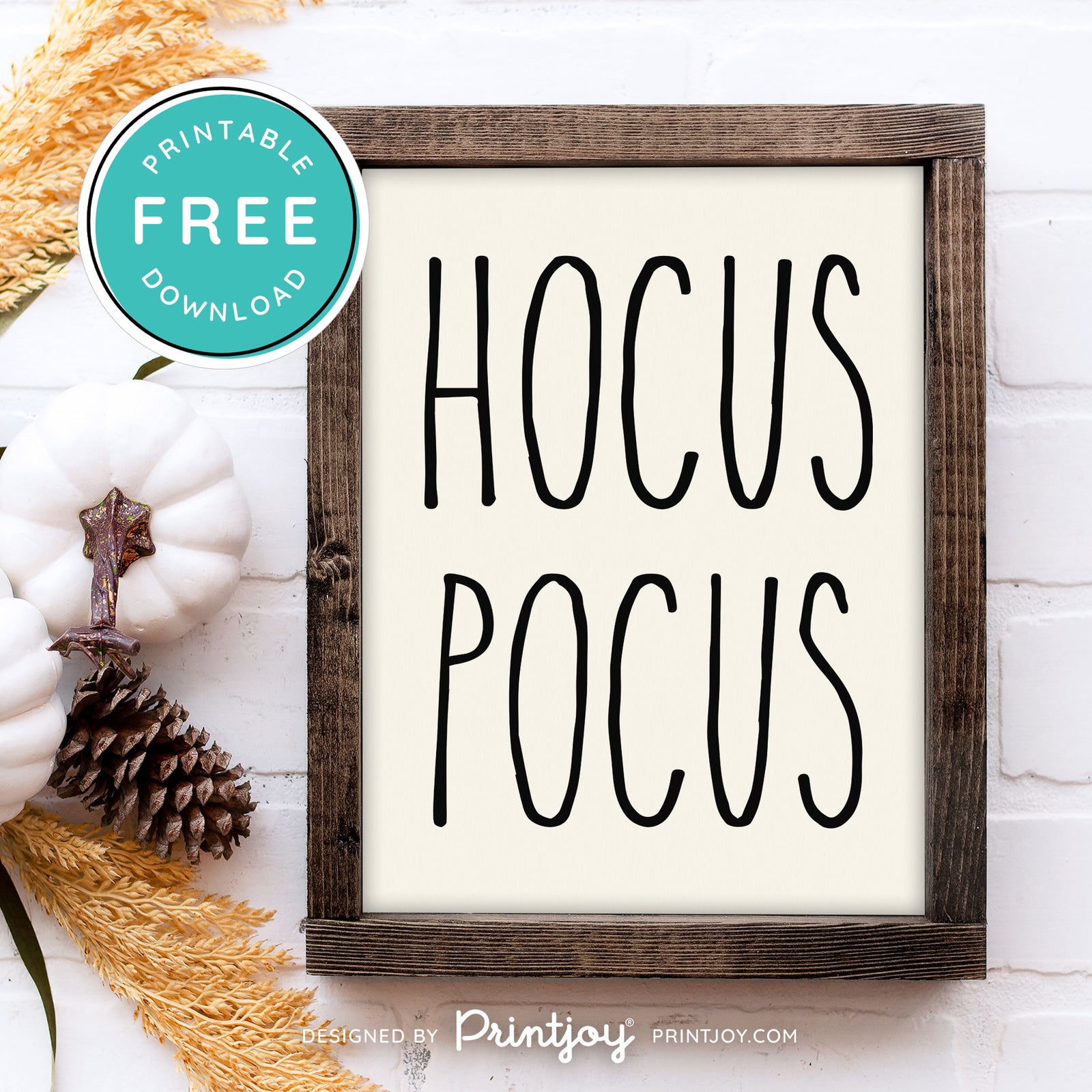 Free Printable Hocus Pocus Modern Farmhouse Halloween Wall Art Decor ...