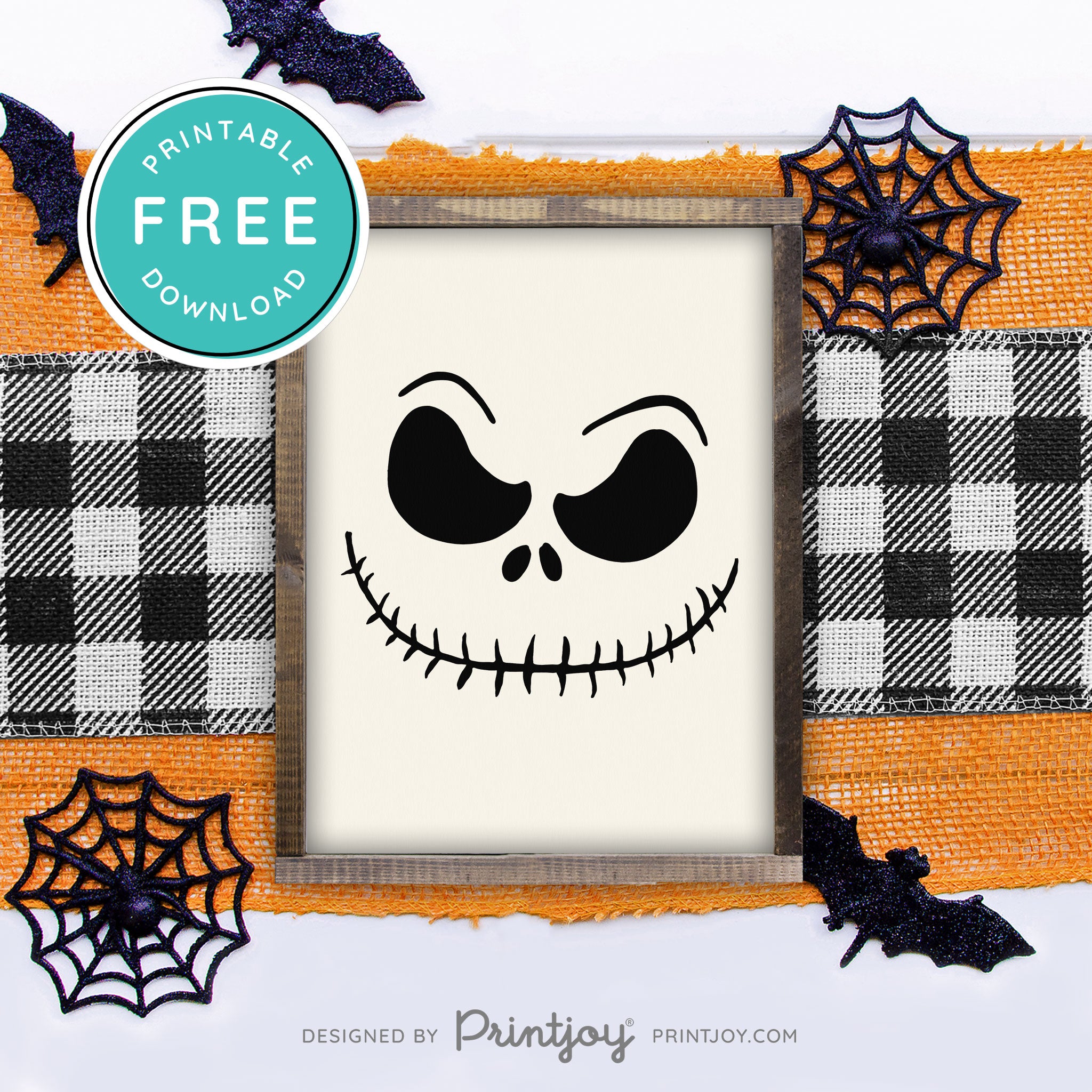 Free Printable Jack And Sally Nightmare Fun Halloween Wall Art Decor Download - Printjoy