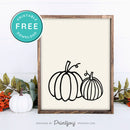 Free Printable Pumpkins Modern Farmhouse Fall Wall Art Decor Download - Printjoy