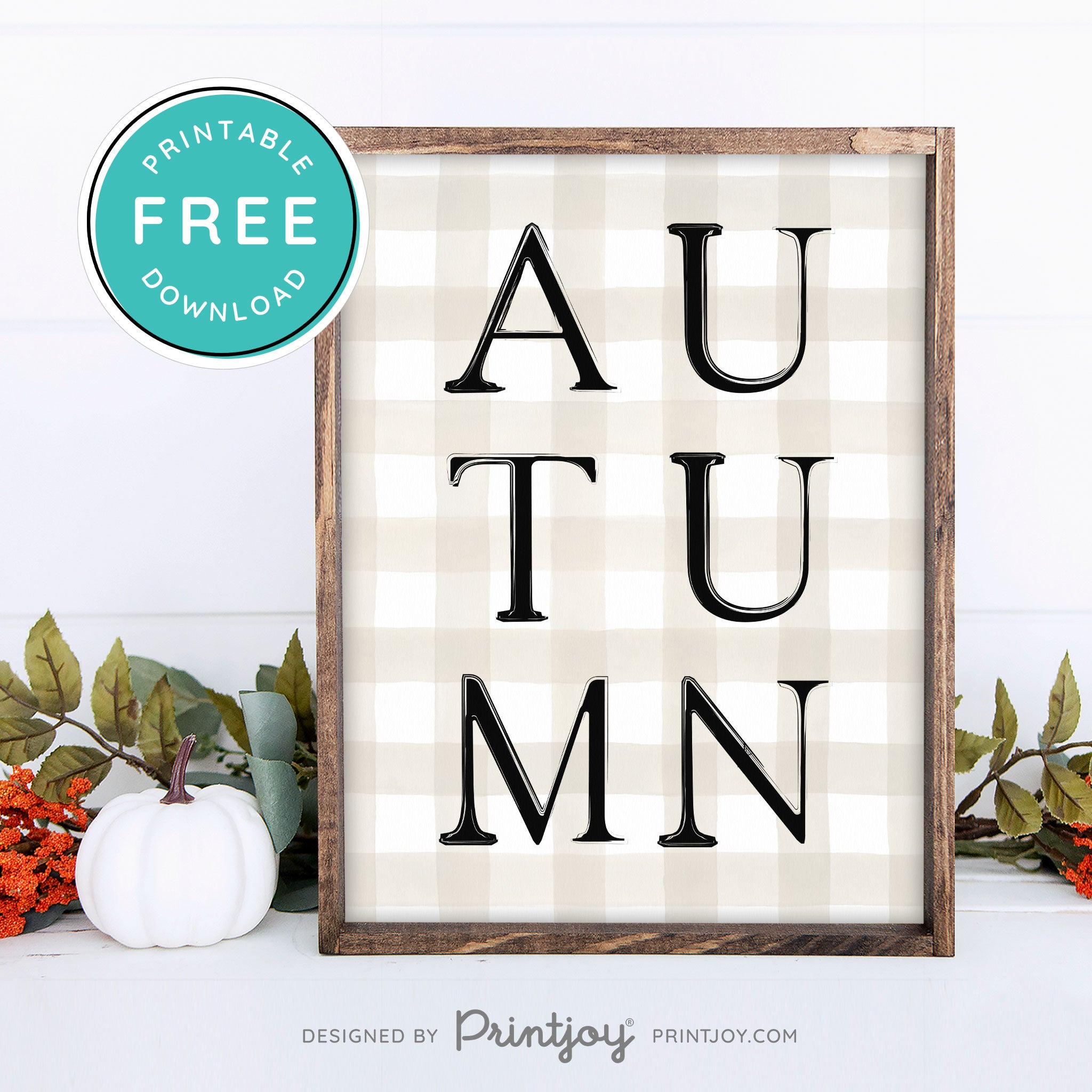 Free Printable Autumn Letters Modern Farmhouse Fall Wall Art Decor Download - Printjoy