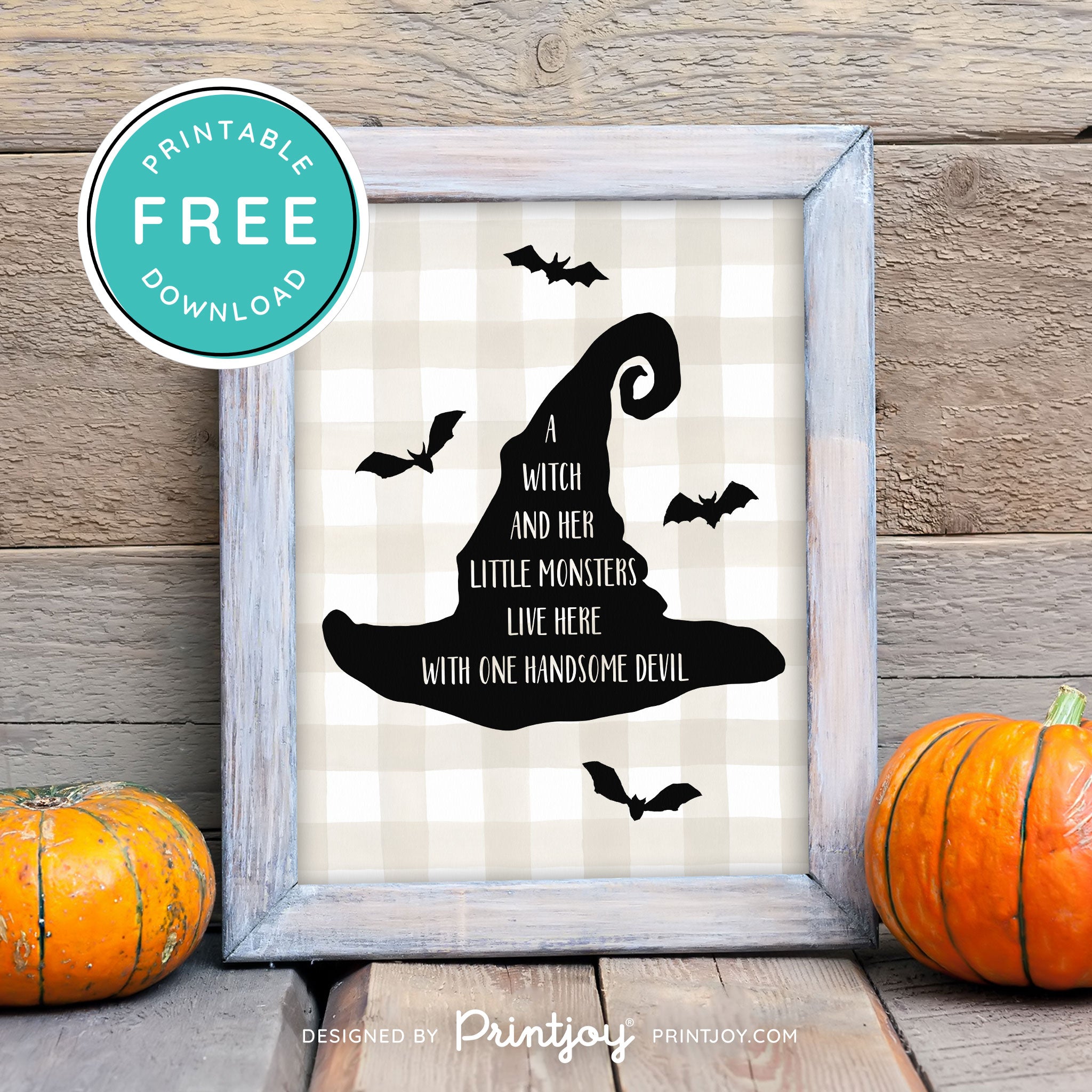 Free Printable Fun Family Halloween Wall Art Decor Download - Printjoy