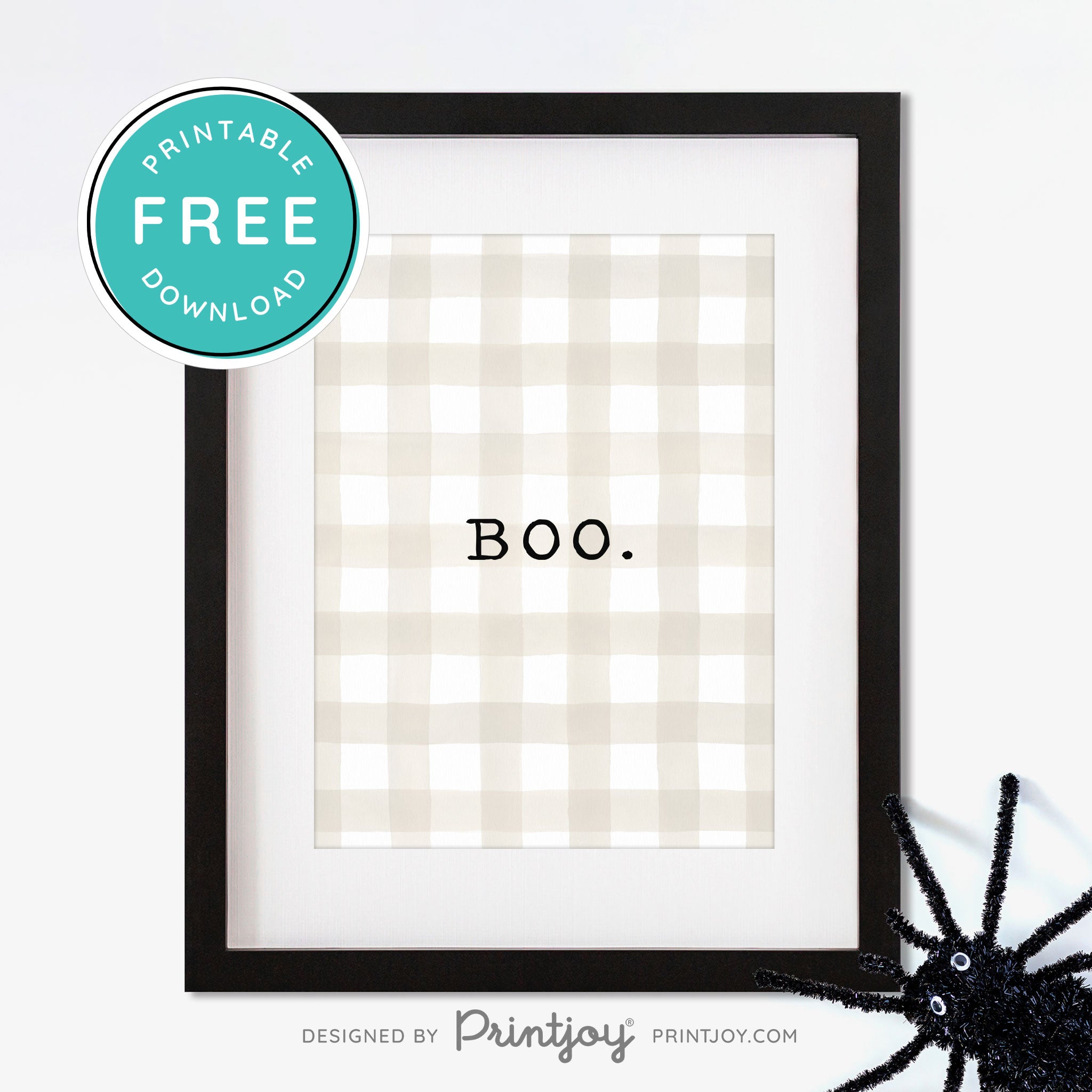 Free Printable Mini Boo Halloween Wall Art Decor Download - Printjoy