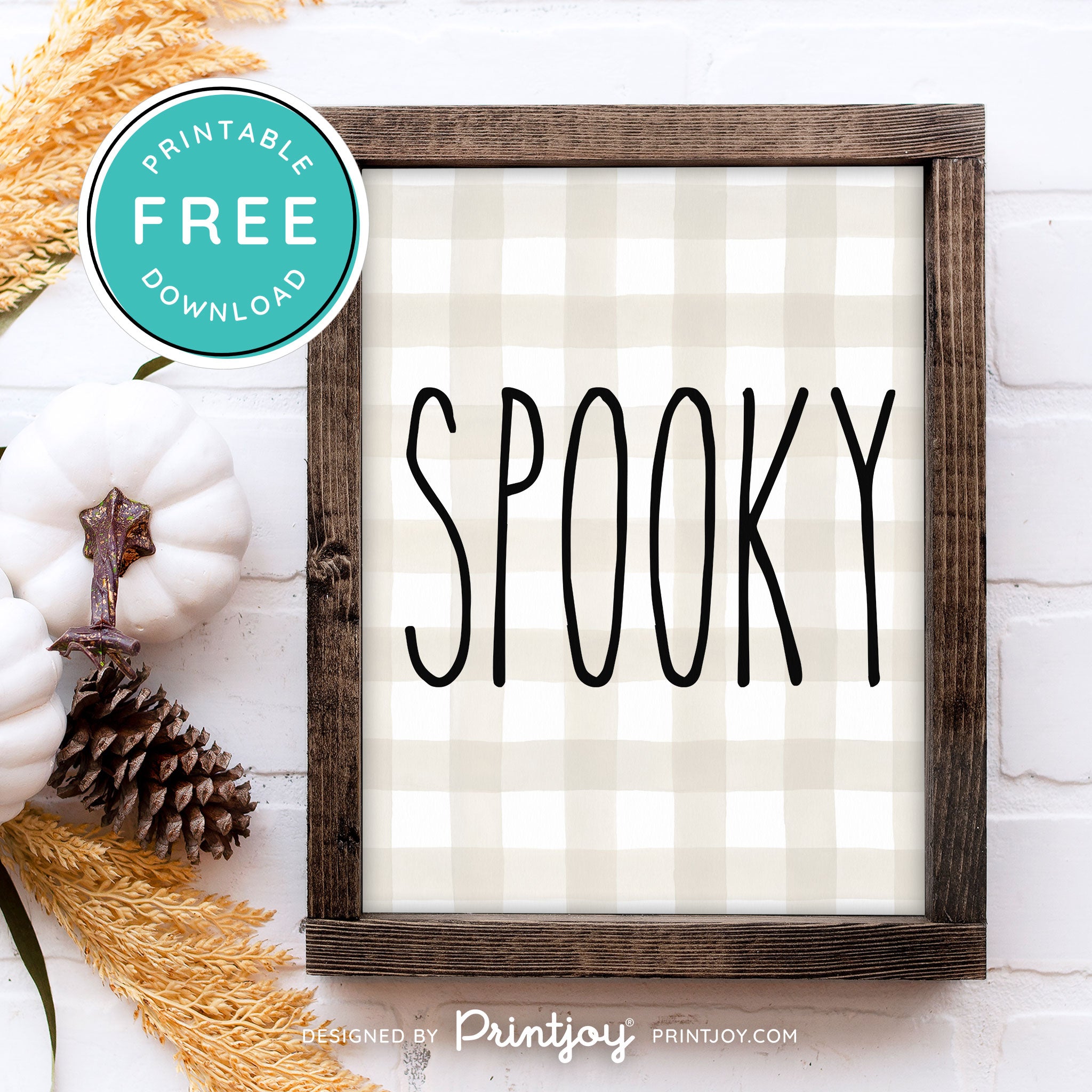 Free Printable Spooky Modern Farmhouse Halloween Wall Art Decor Download - Printjoy