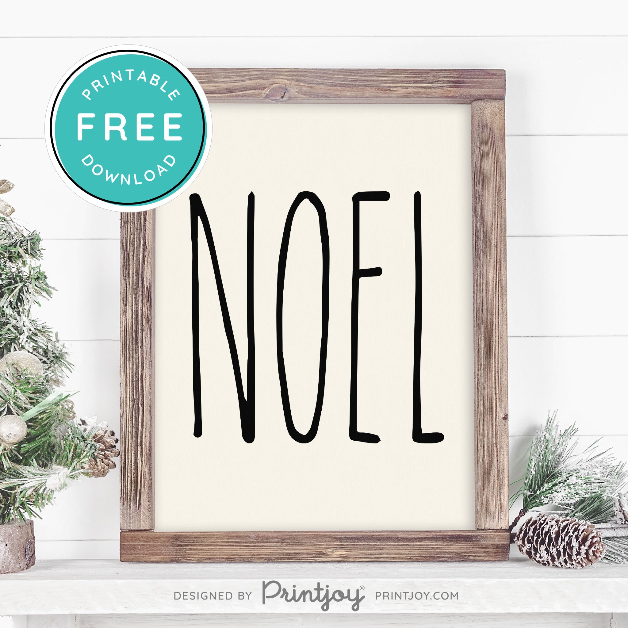 Free Printable Noel Christmas Farmhouse Winter Wall Art Decor Download - Printjoy