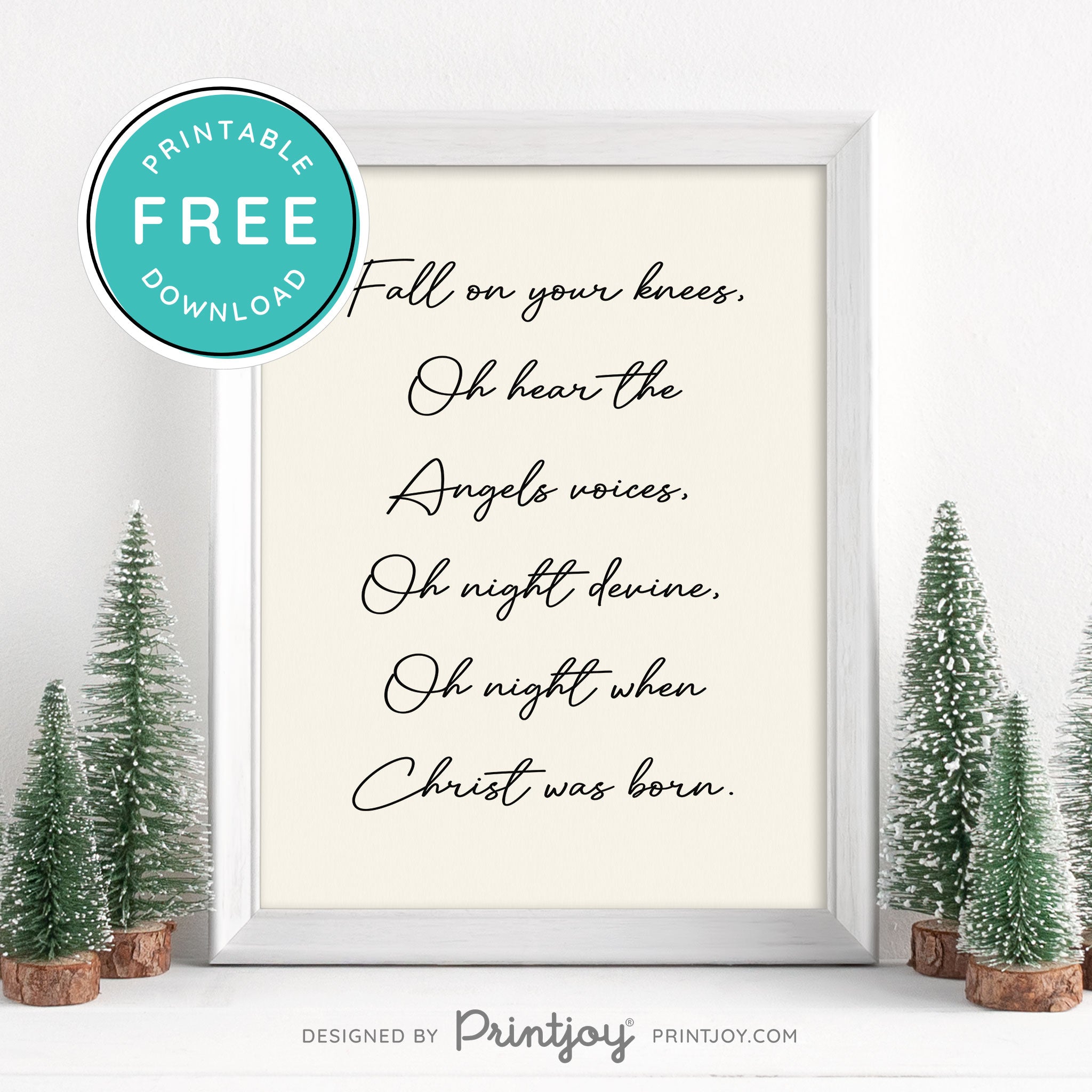 Free Printable Oh Hear The Angels Voices Christmas Wall Art Decor Download - Printjoy