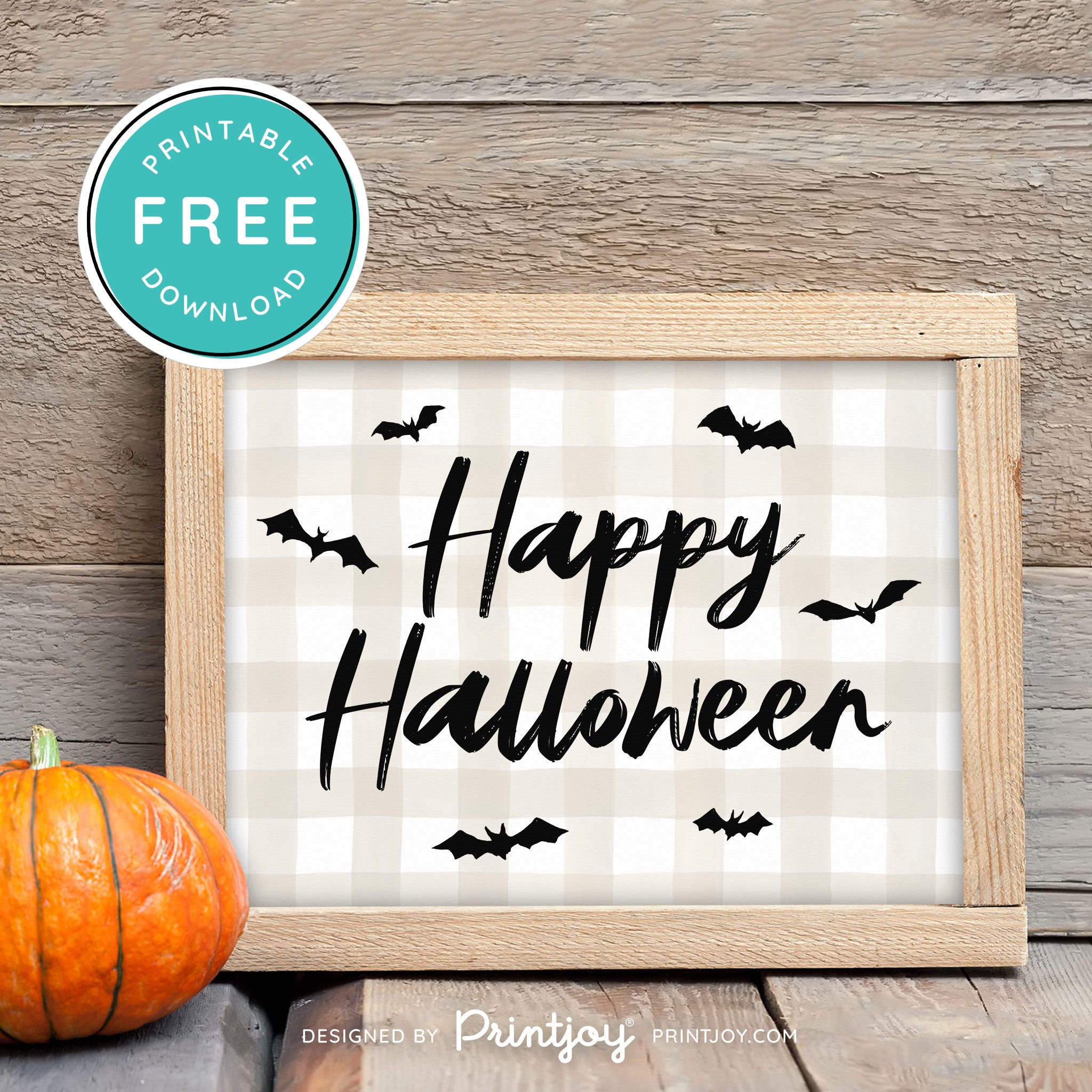 Free Printable Happy Halloween Bats Wall Art Decor Download - Printjoy