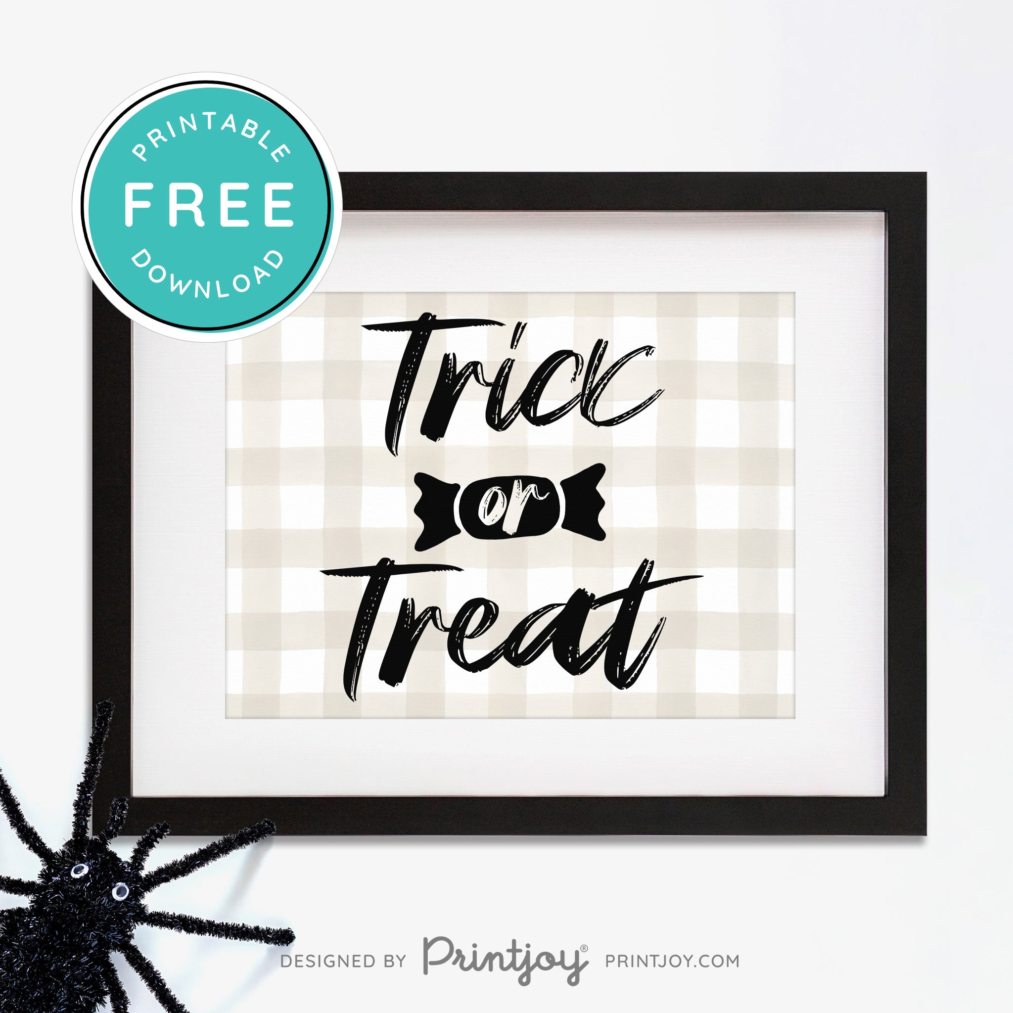 Free Printable Trick Or Treat Candy Halloween Wall Art Decor Download - Printjoy