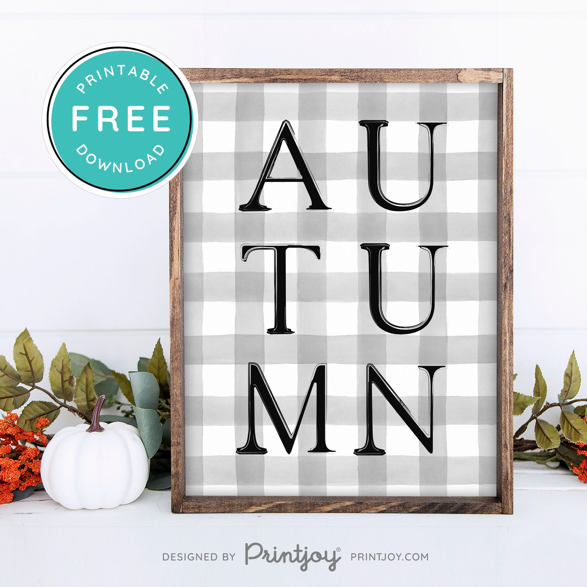 Free Printable Autumn Letters Modern Farmhouse Fall Wall Art Decor Download - Printjoy