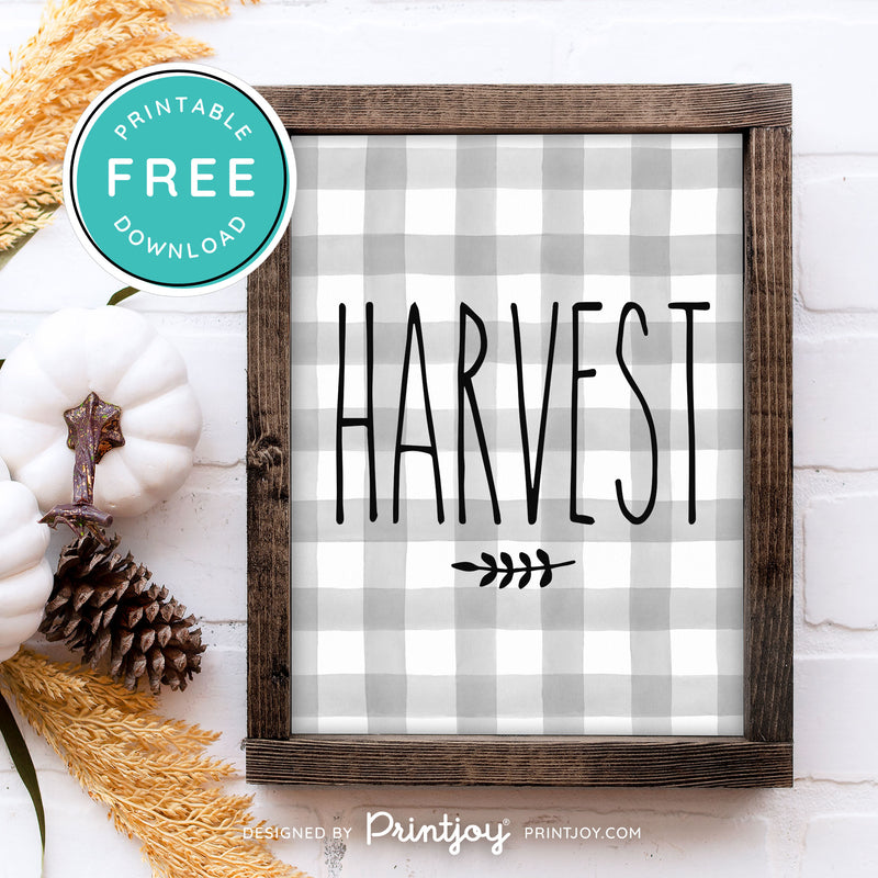 Free Printable Harvest Modern Farmhouse Fall Wall Art Decor Download - Printjoy
