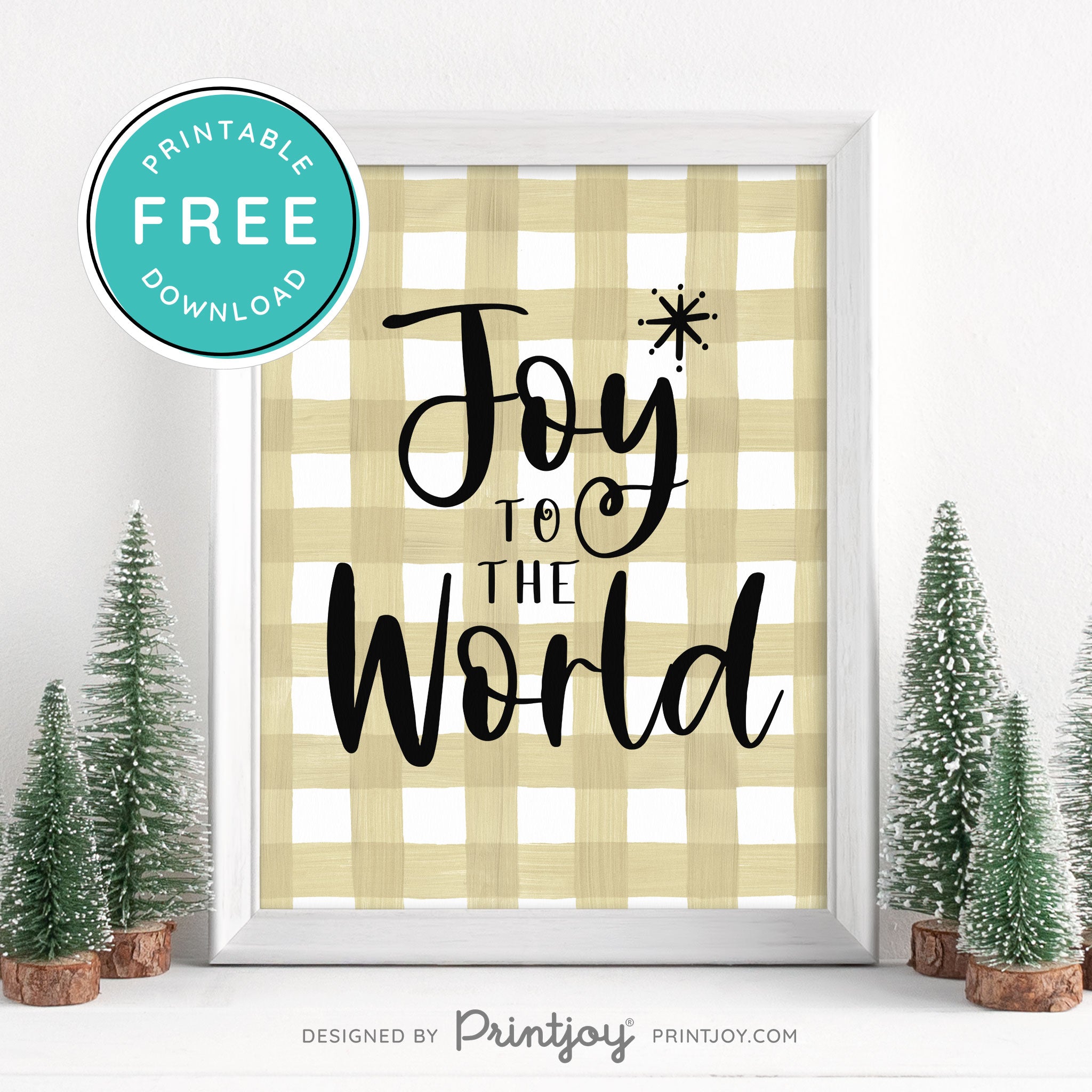 Free Printable Joy To The World Christmas Winter Snow Wall Art Decor Download - Printjoy