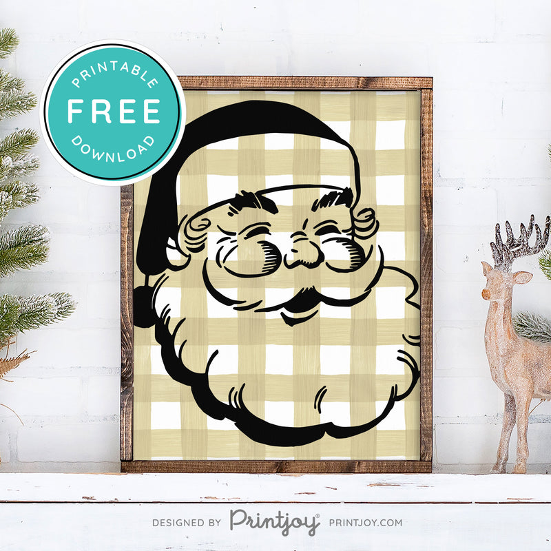 Printable Vintage Christmas Santa Wrapping Paper Digital Image Download