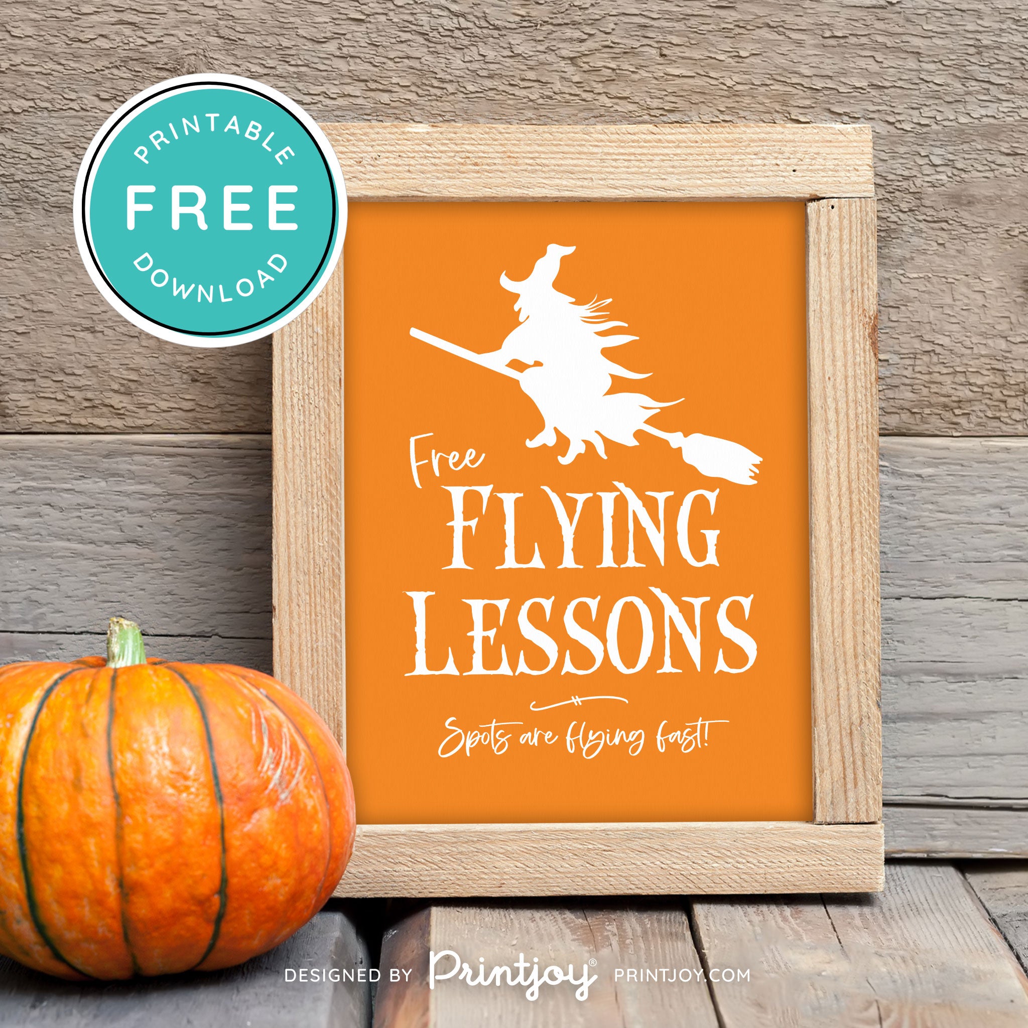 Free Printable Broom Flying Lessons Witch Halloween Wall Art Decor Download - Printjoy