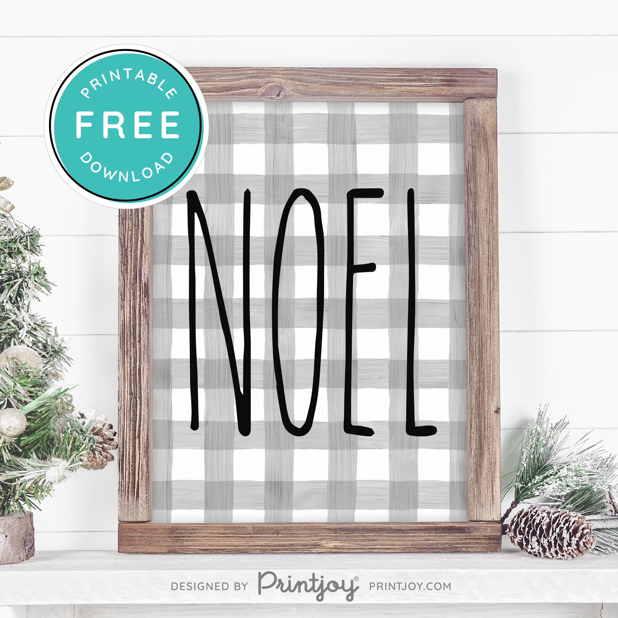 Free Printable Noel Christmas Farmhouse Winter Wall Art Decor Download - Printjoy