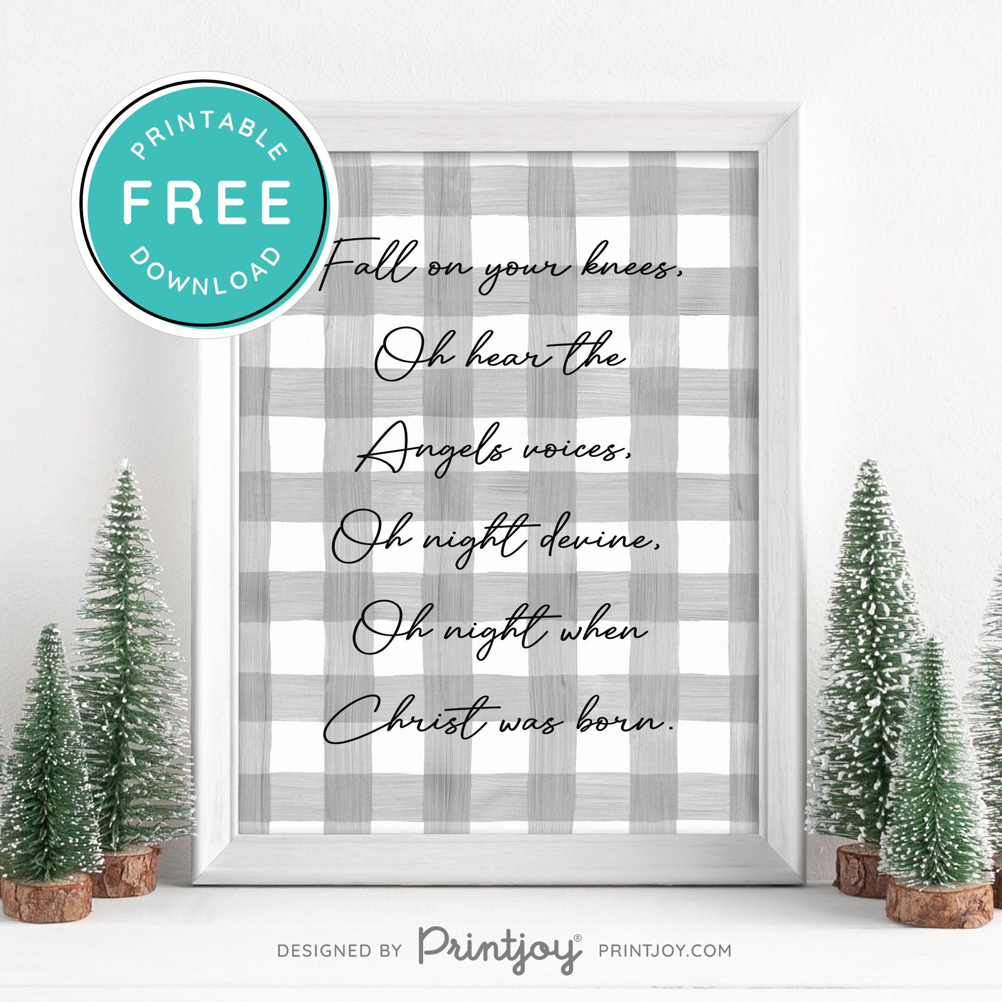 Free Printable Oh Hear The Angels Voices Christmas Wall Art Decor Download - Printjoy