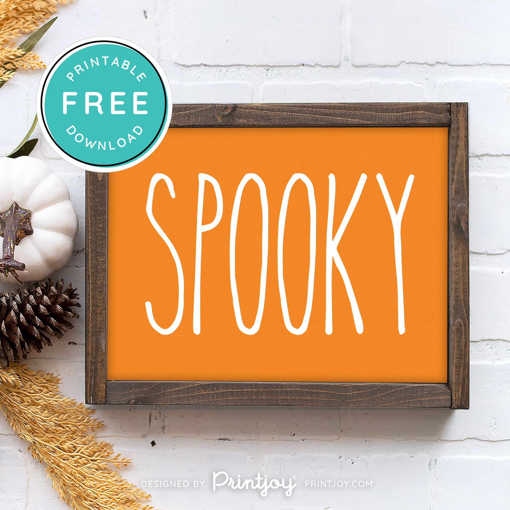 Free Printable Spooky Modern Farmhouse Halloween Wall Art Decor Download - Printjoy