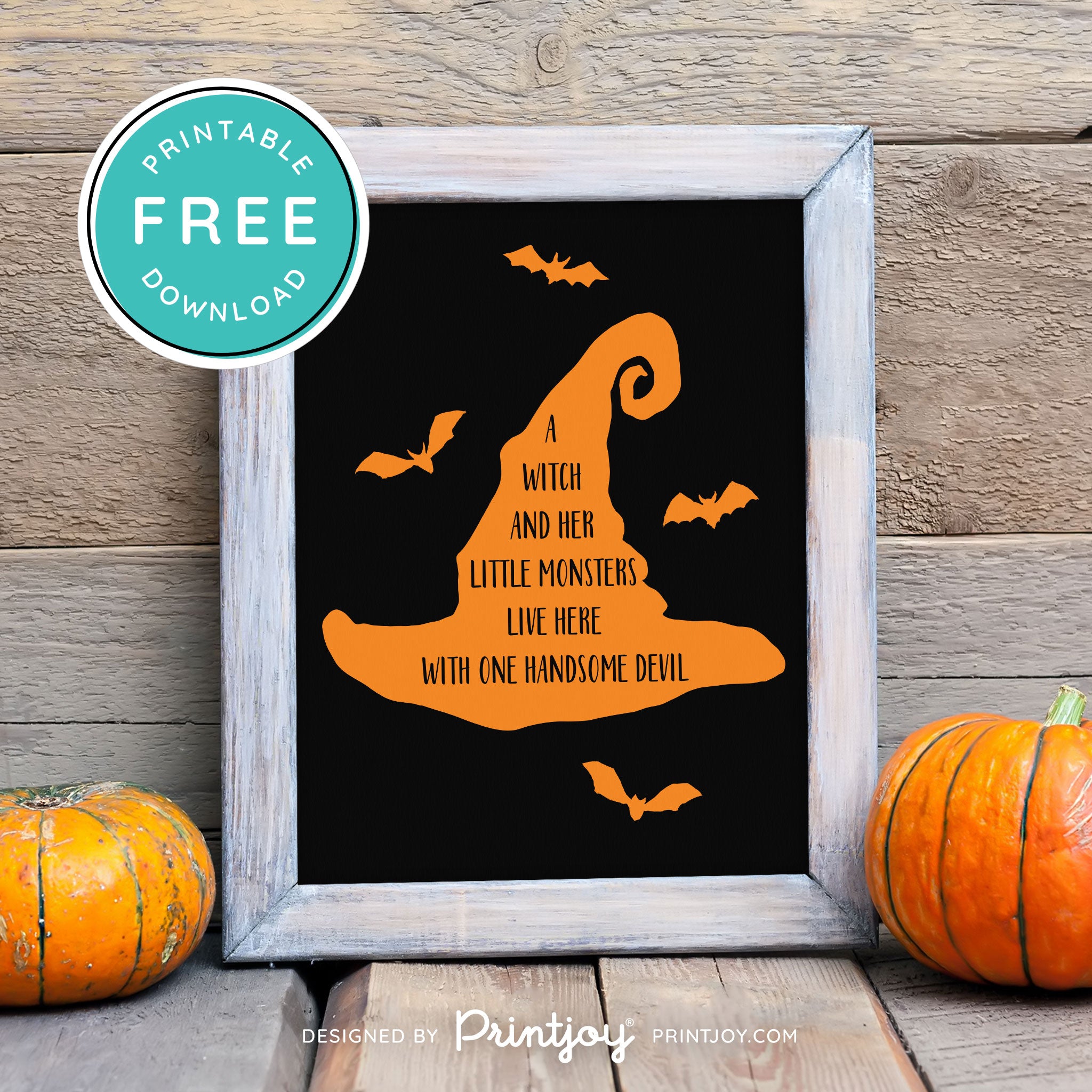 Free Printable Fun Family Halloween Wall Art Decor Download - Printjoy