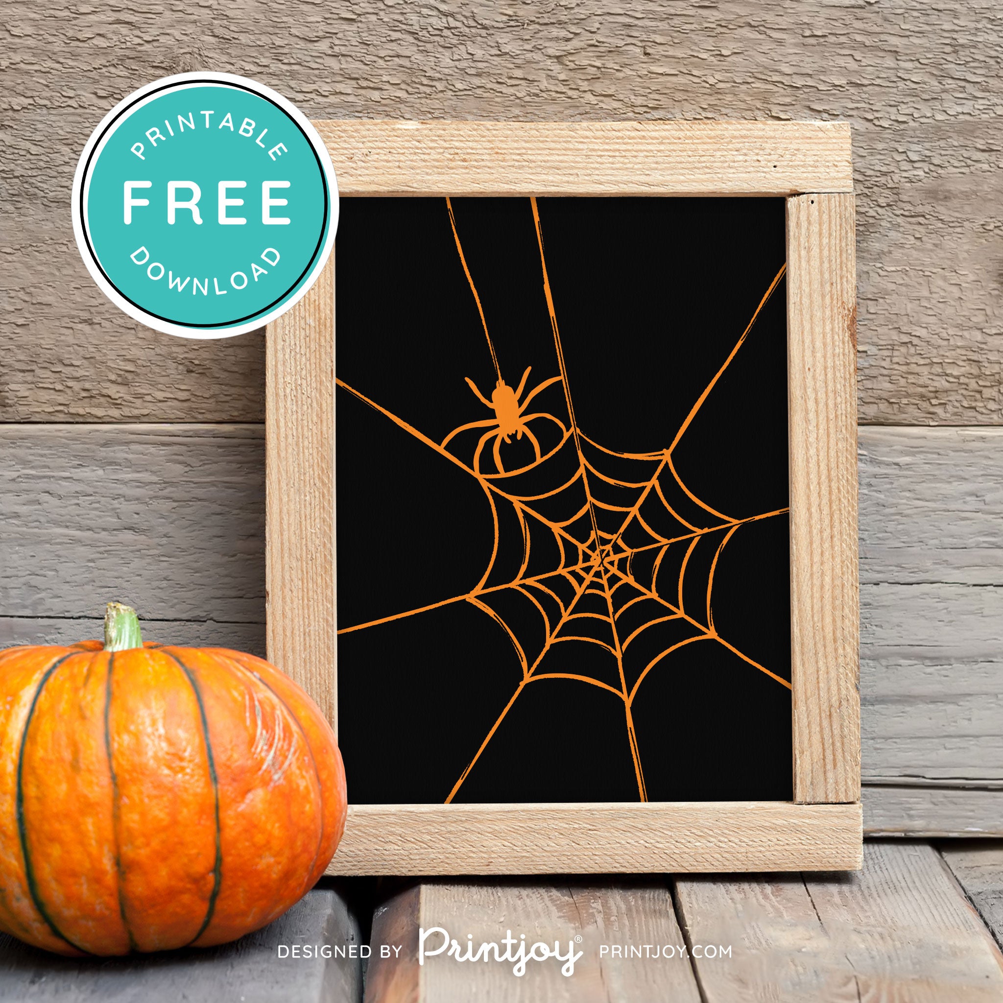 Free Printable Creepy Spider Web Halloween Wall Art Decor Download - Printjoy