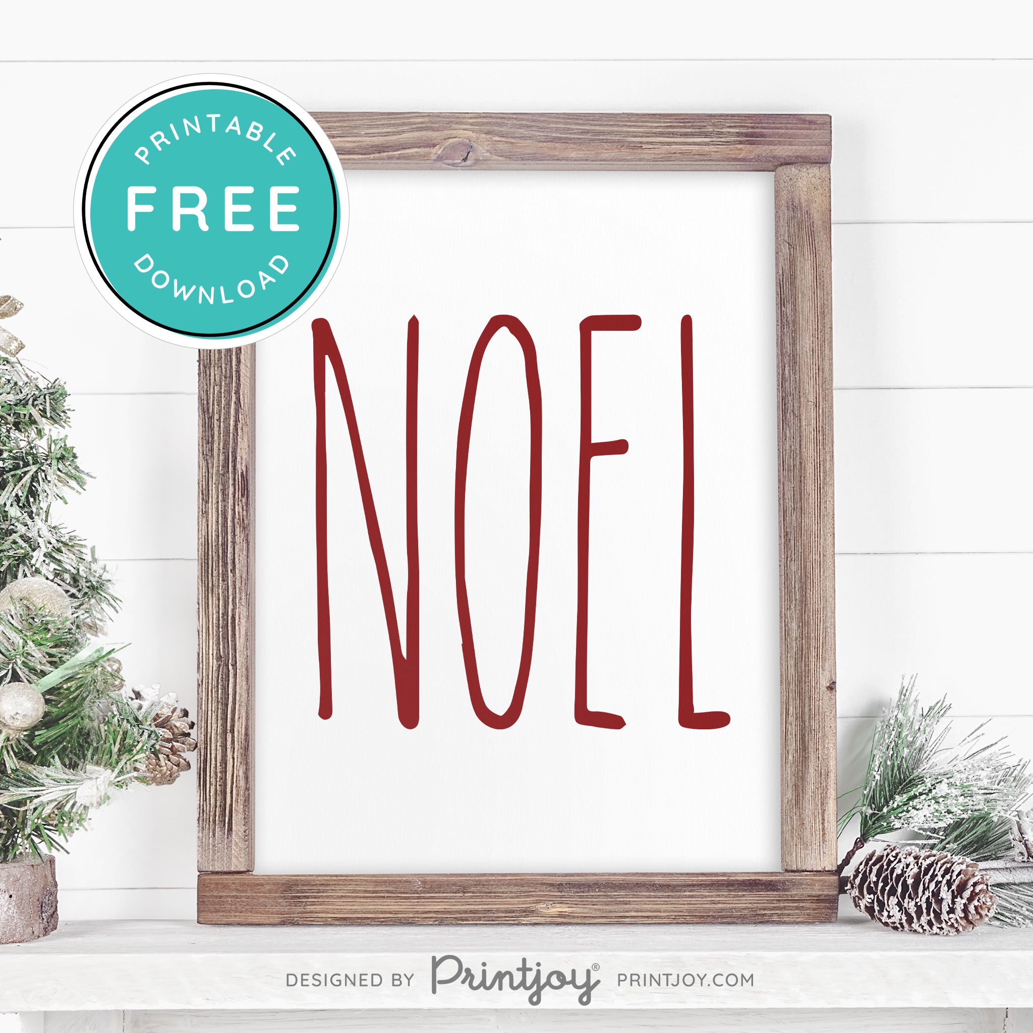 Free Printable Noel Christmas Farmhouse Winter Wall Art Decor Download - Printjoy