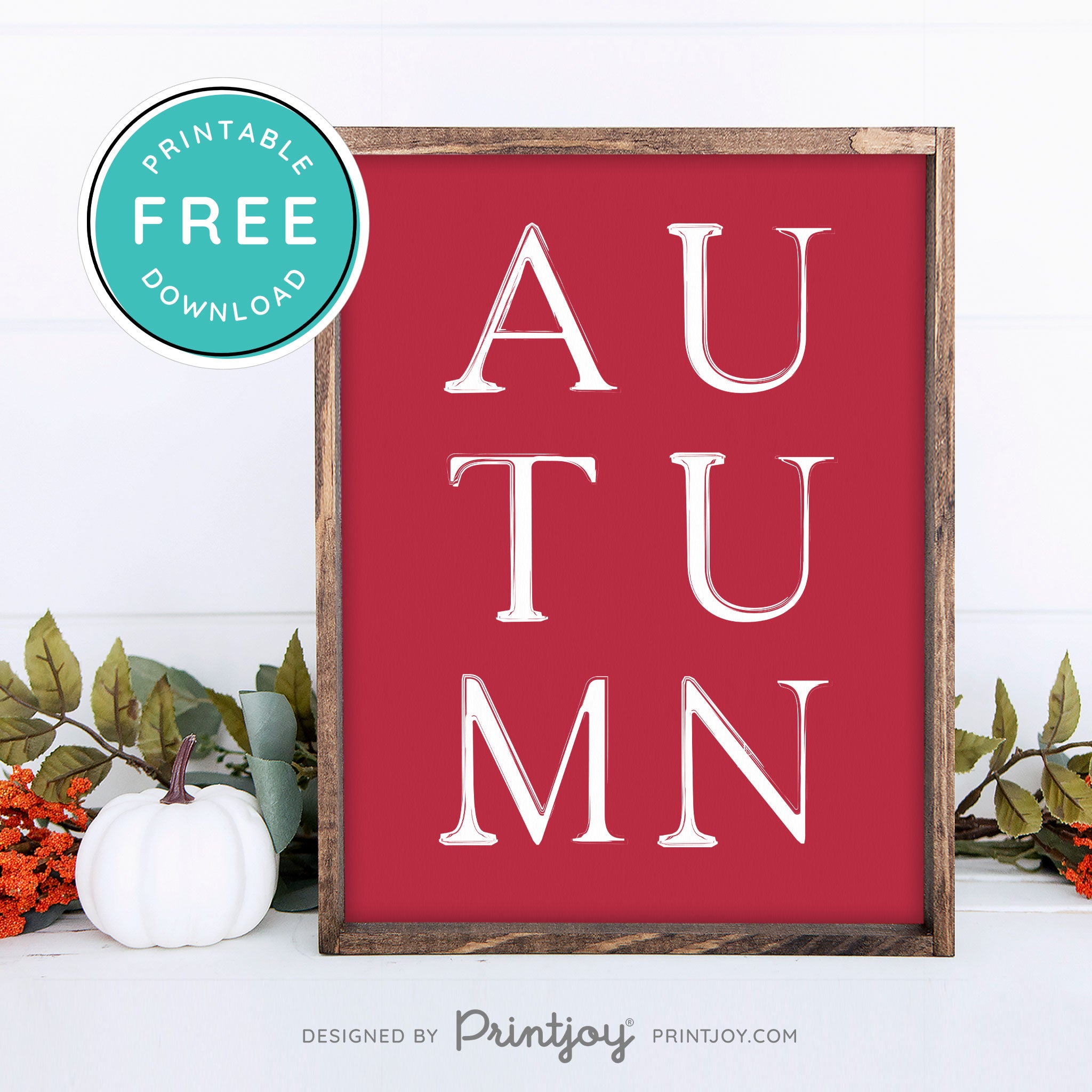 Free Printable Autumn Letters Modern Farmhouse Fall Wall Art Decor Download - Printjoy