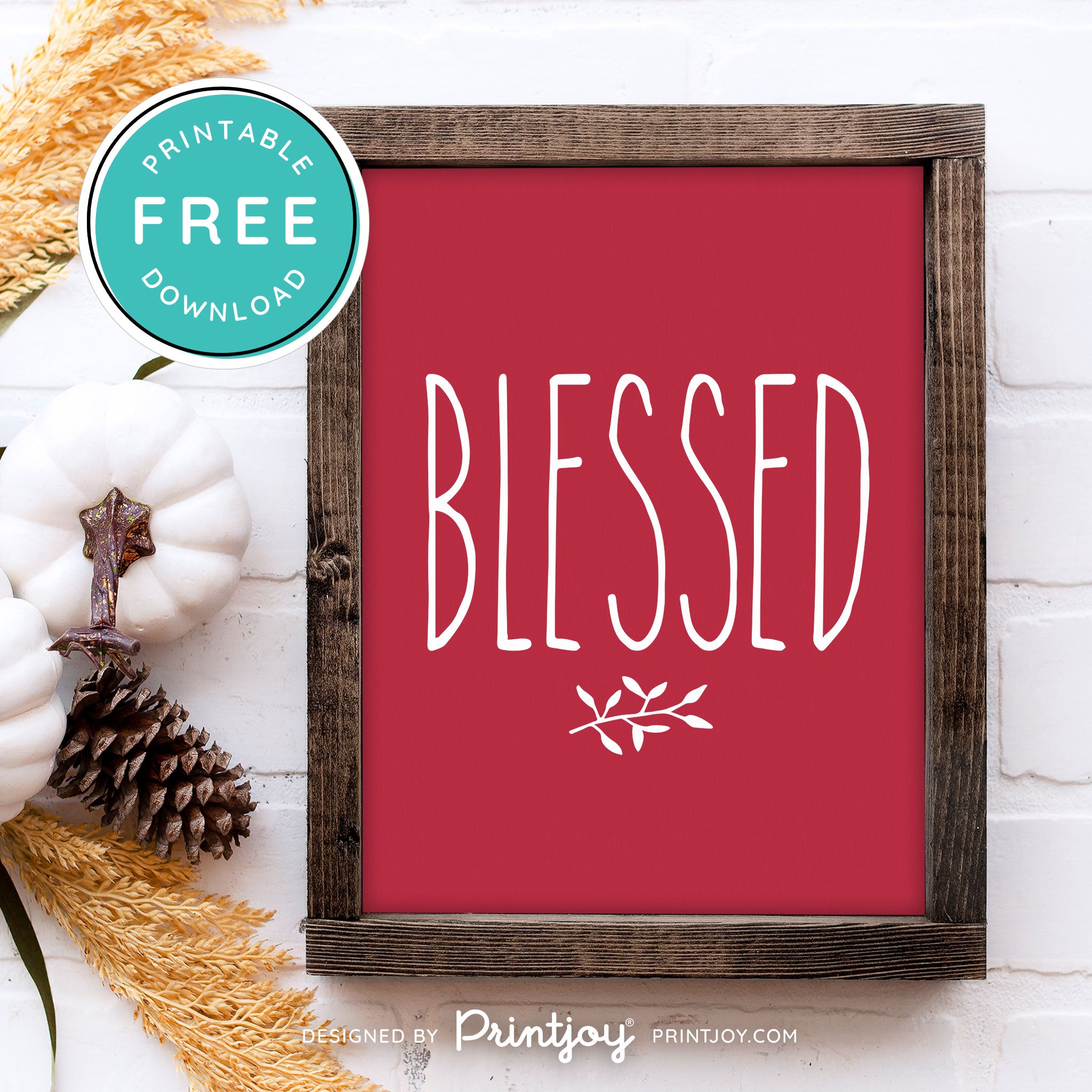 Free Printable Blessed Modern Farmhouse Fall Wall Art Decor Download - Printjoy