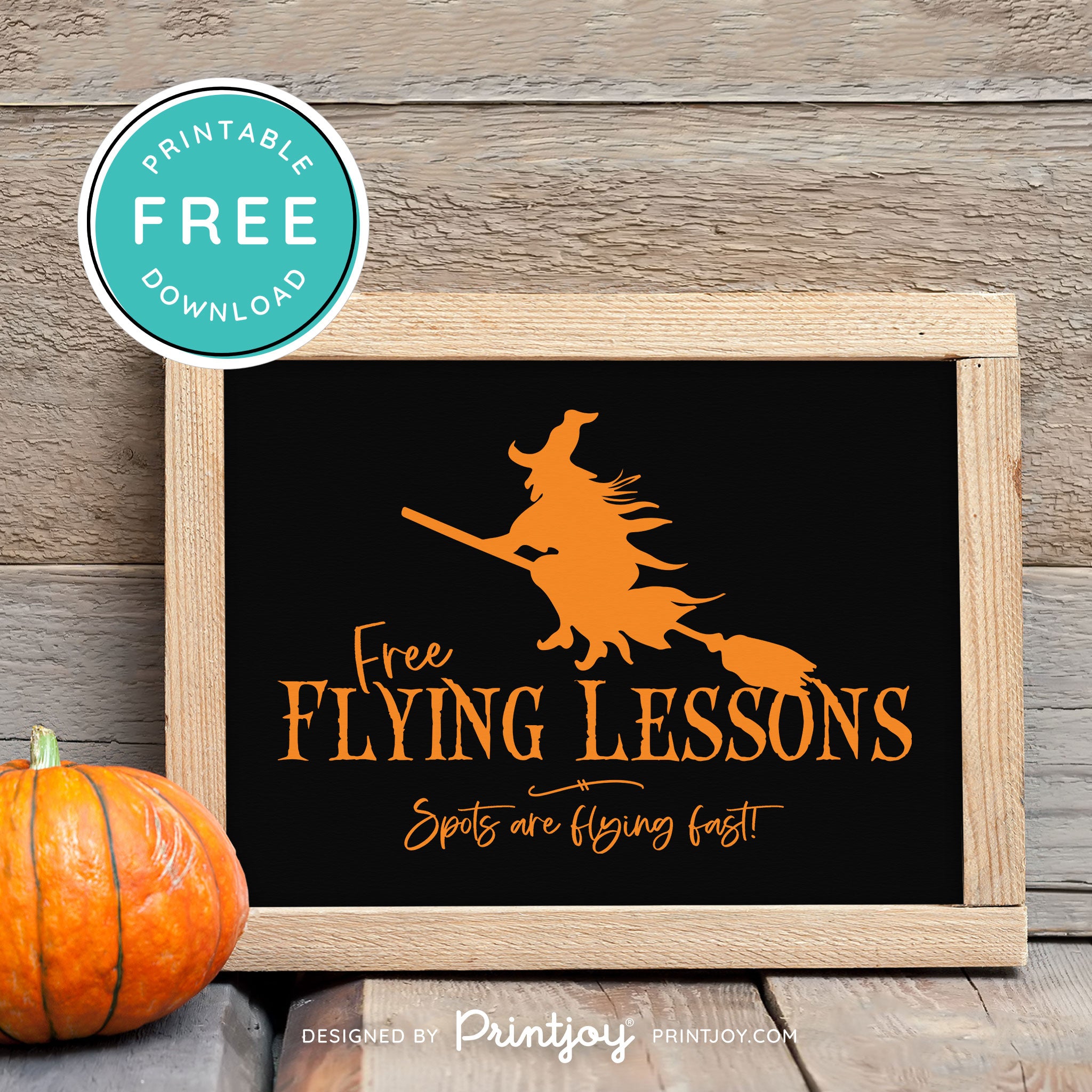 Free Printable Broom Flying Lessons Witch Halloween Wall Art Decor Download - Printjoy