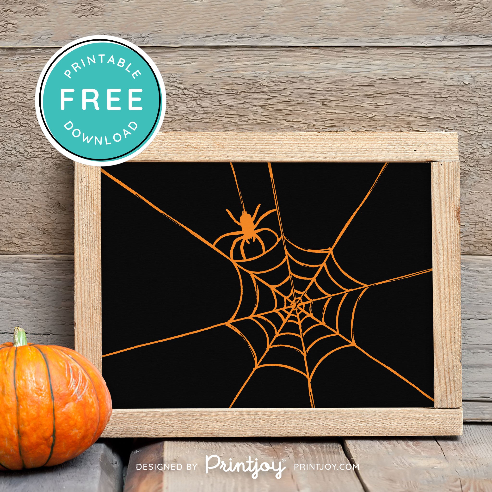 Free Printable Creepy Spider Web Halloween Wall Art Decor Download - Printjoy