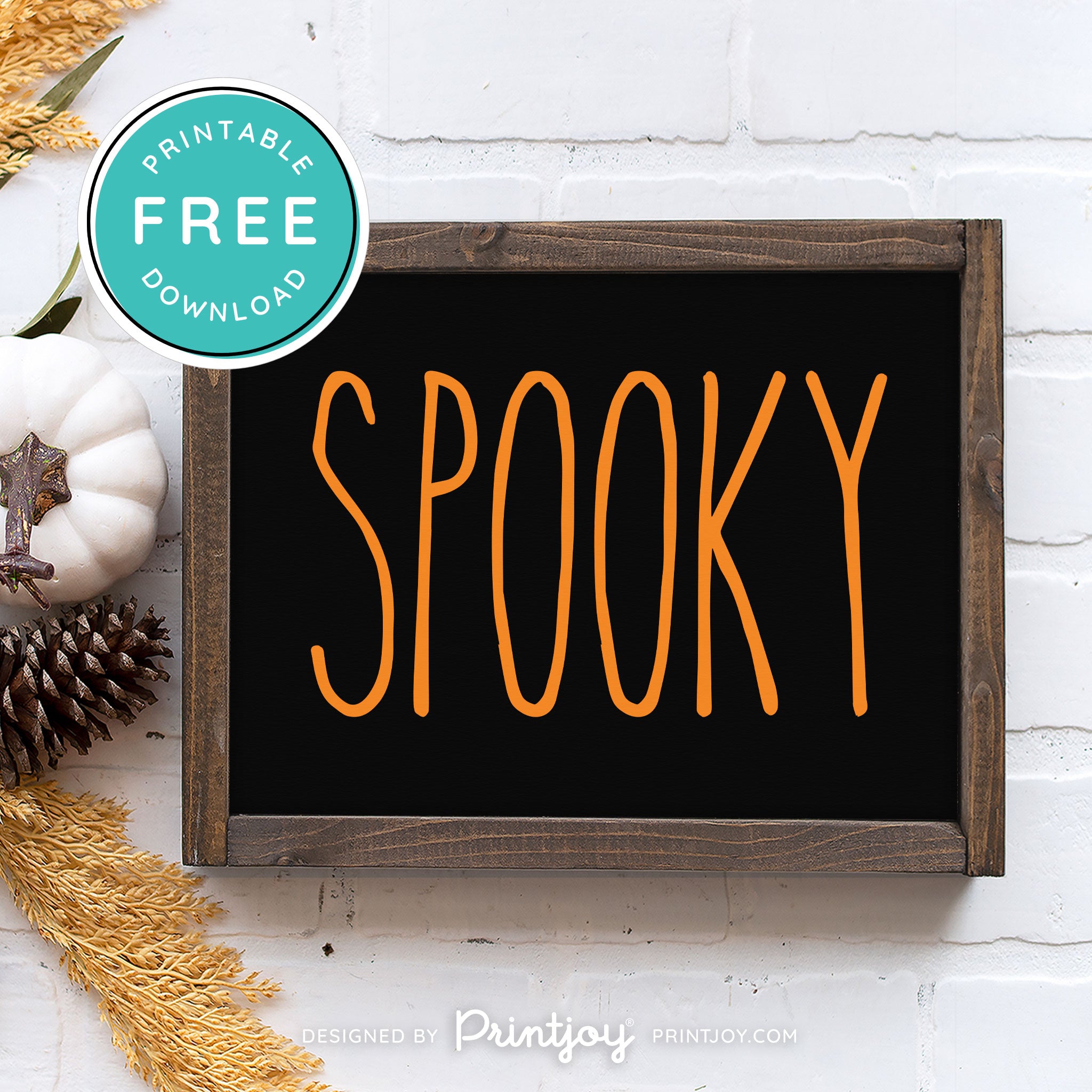 Free Printable Spooky Modern Farmhouse Halloween Wall Art Decor Download - Printjoy