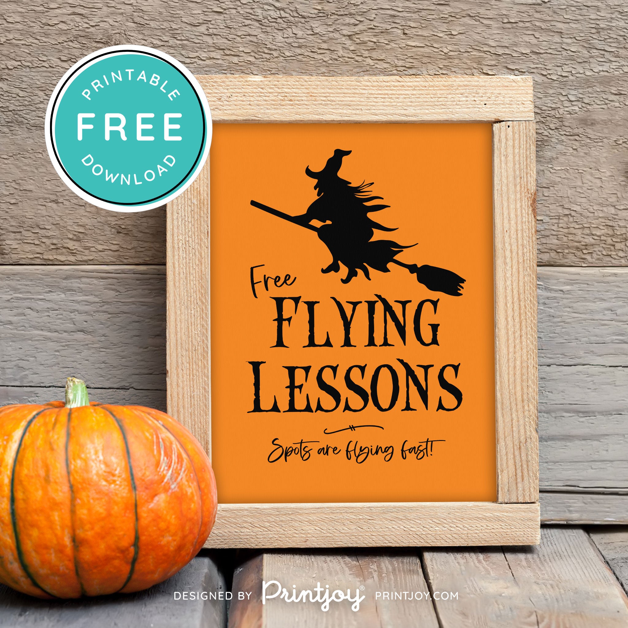 Free Printable Broom Flying Lessons Witch Halloween Wall Art Decor Download - Printjoy