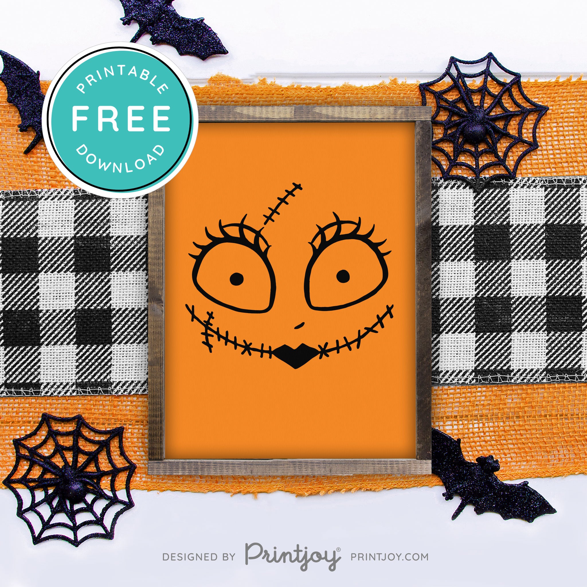 Free Printable Sally Rag Doll Face Nightmare Halloween Wall Art Decor Download - Printjoy