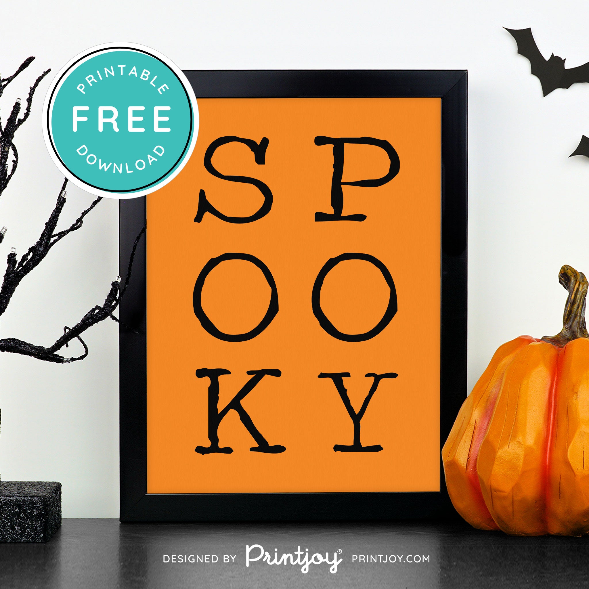 Free Printable Spooky Modern Halloween Wall Art Decor Download - Printjoy