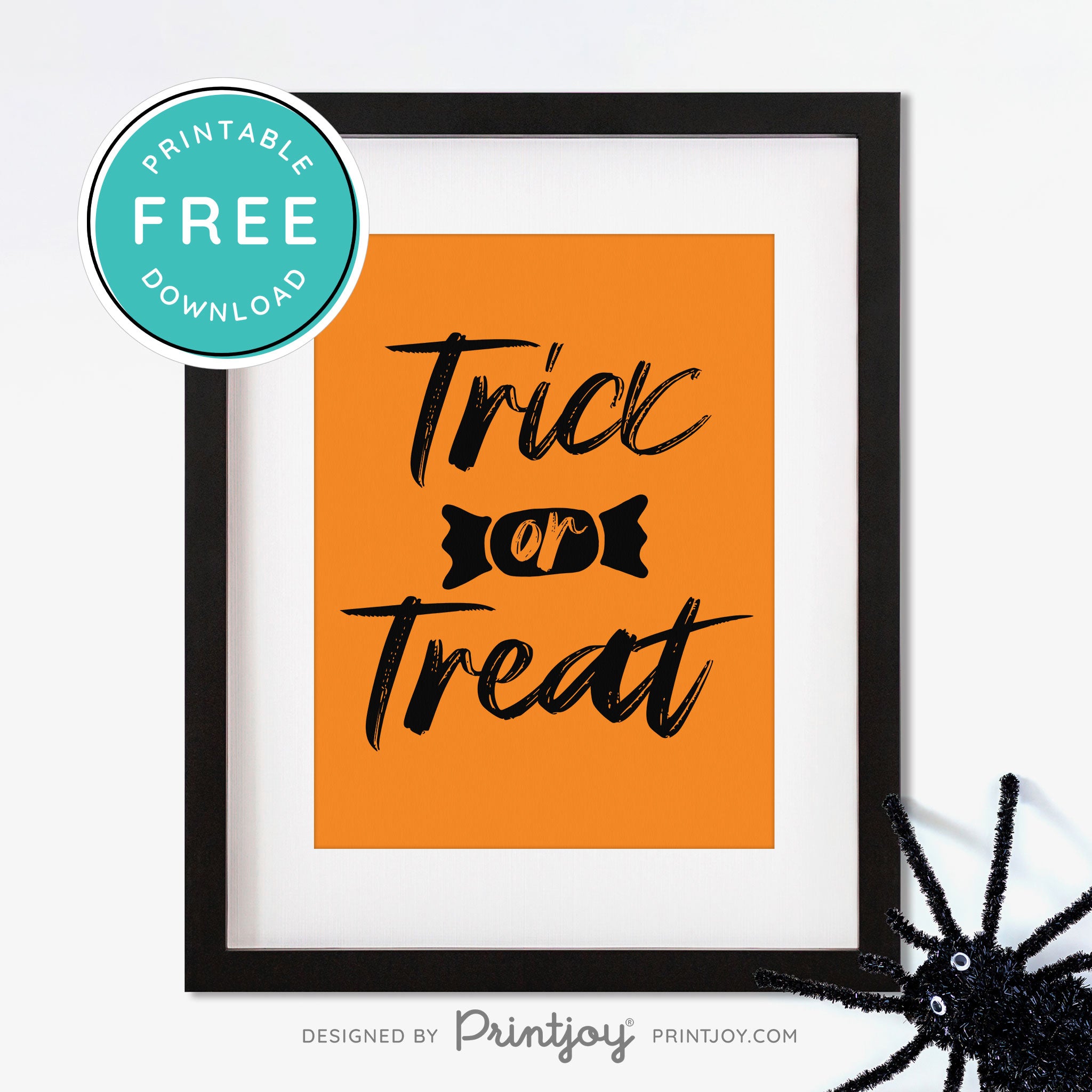 Free Printable Trick Or Treat Candy Halloween Wall Art Decor Download - Printjoy