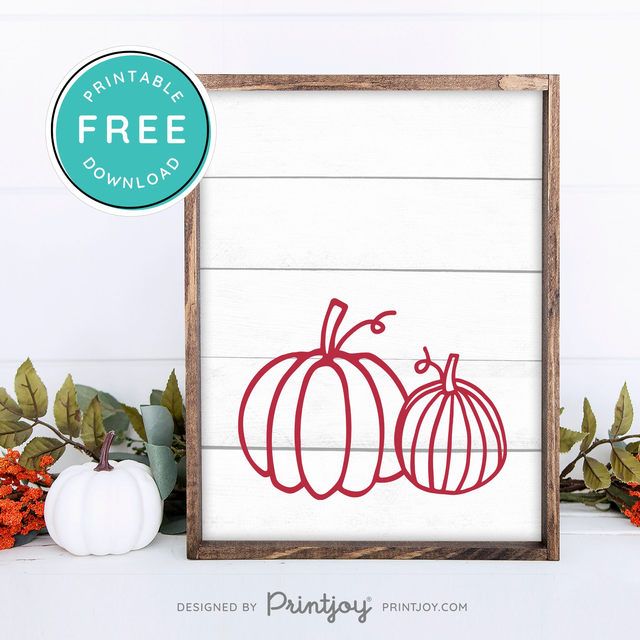 Free Printable Pumpkins Modern Farmhouse Fall Wall Art Decor Download - Printjoy