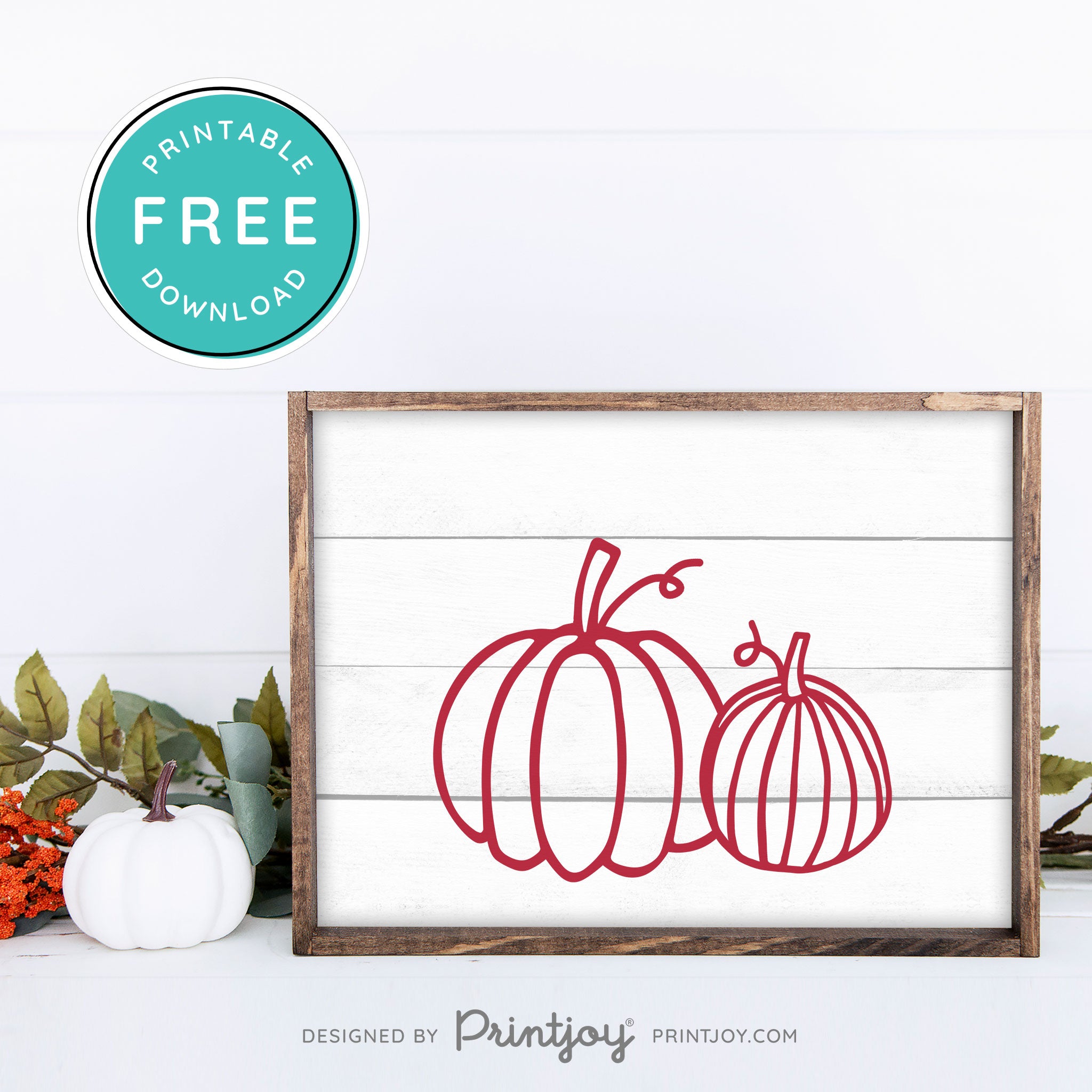 Free Printable Pumpkins Modern Farmhouse Fall Wall Art Decor Download - Printjoy