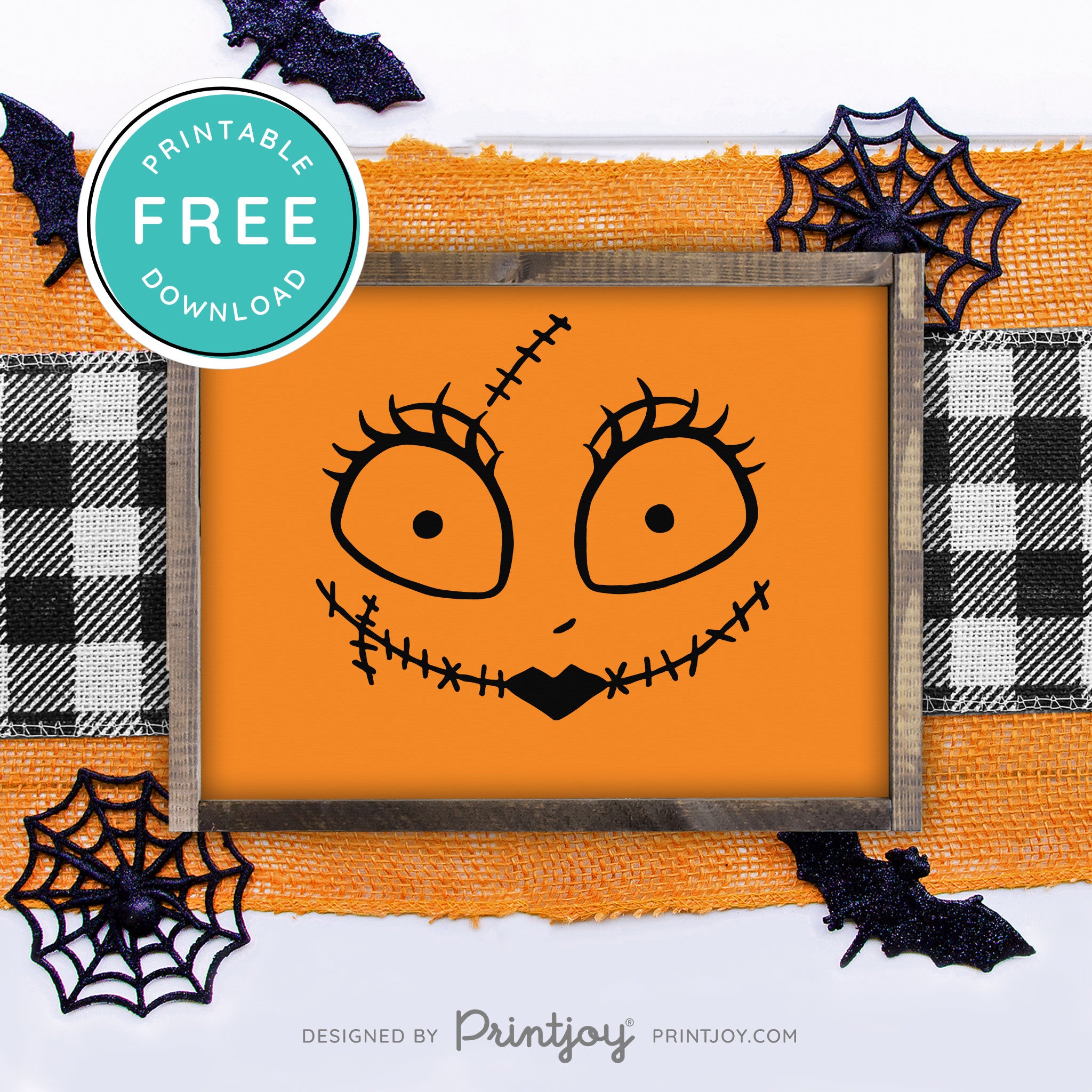 Free Printable Sally Rag Doll Face Nightmare Halloween Wall Art Decor Download - Printjoy