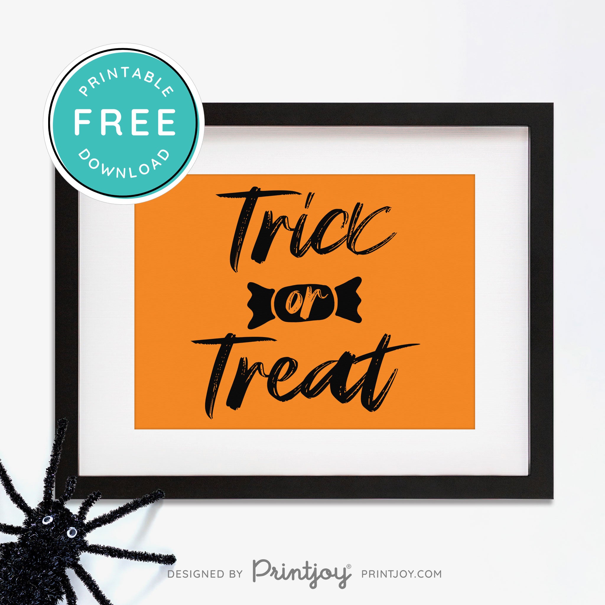 Free Printable Trick Or Treat Candy Halloween Wall Art Decor Download - Printjoy