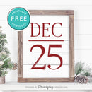 Free Printable December 25 Farmhouse Christmas Winter Wall Art Decor Download - Printjoy