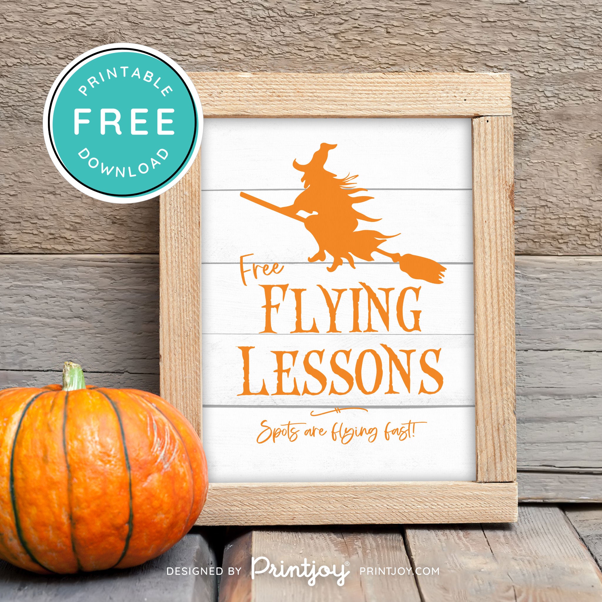 Free Printable Broom Flying Lessons Witch Halloween Wall Art Decor Download - Printjoy