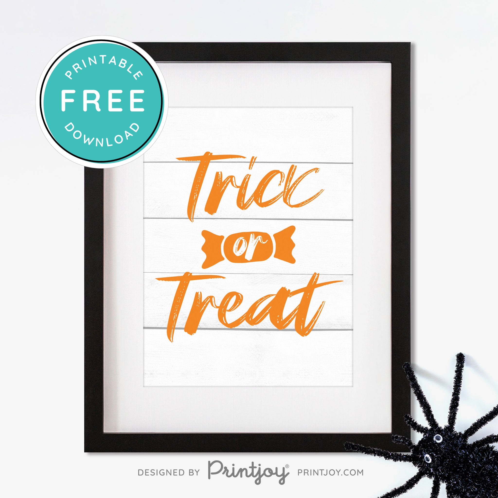 Free Printable Trick Or Treat Candy Halloween Wall Art Decor Download - Printjoy