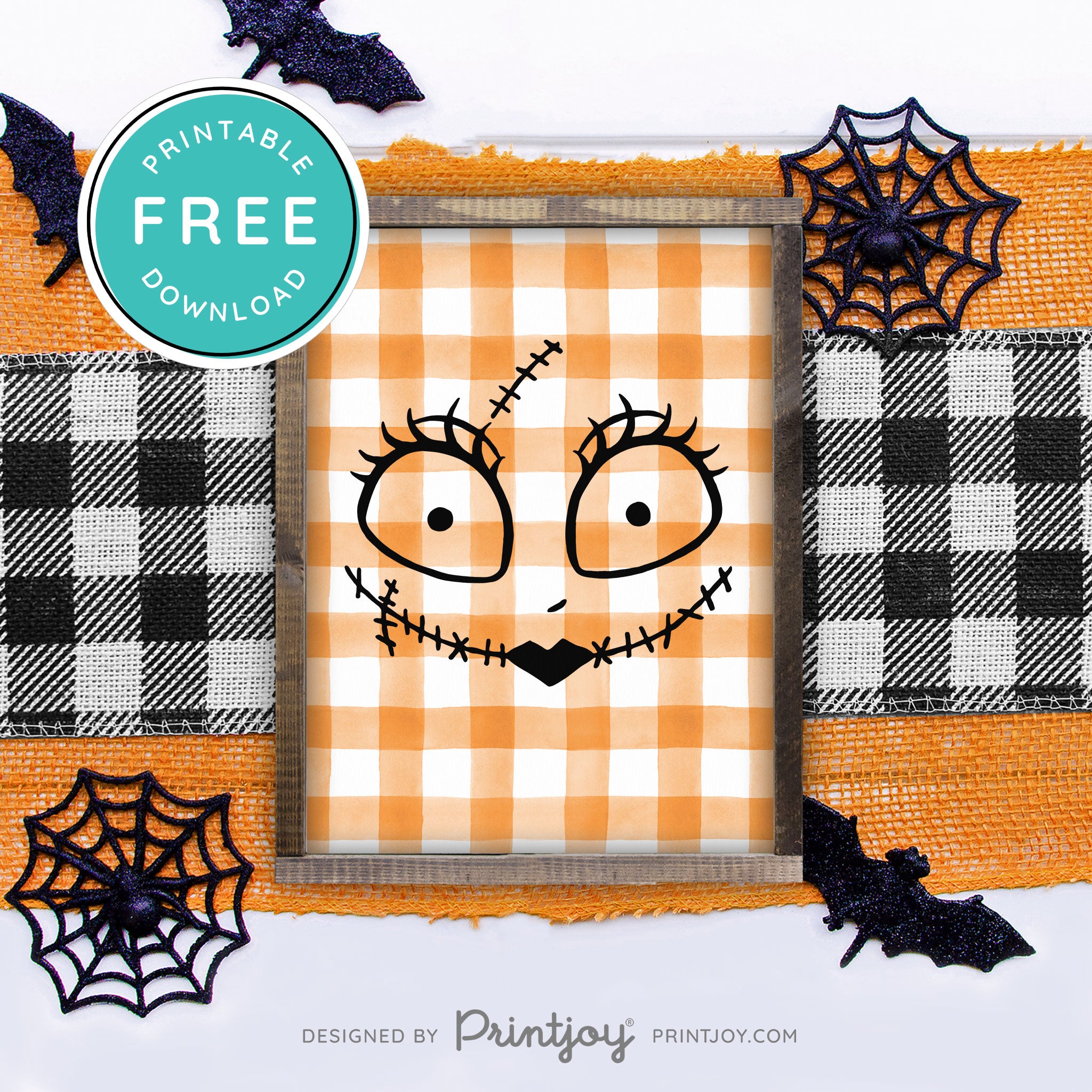 Free Printable Sally Rag Doll Face Nightmare Halloween Wall Art Decor Download - Printjoy