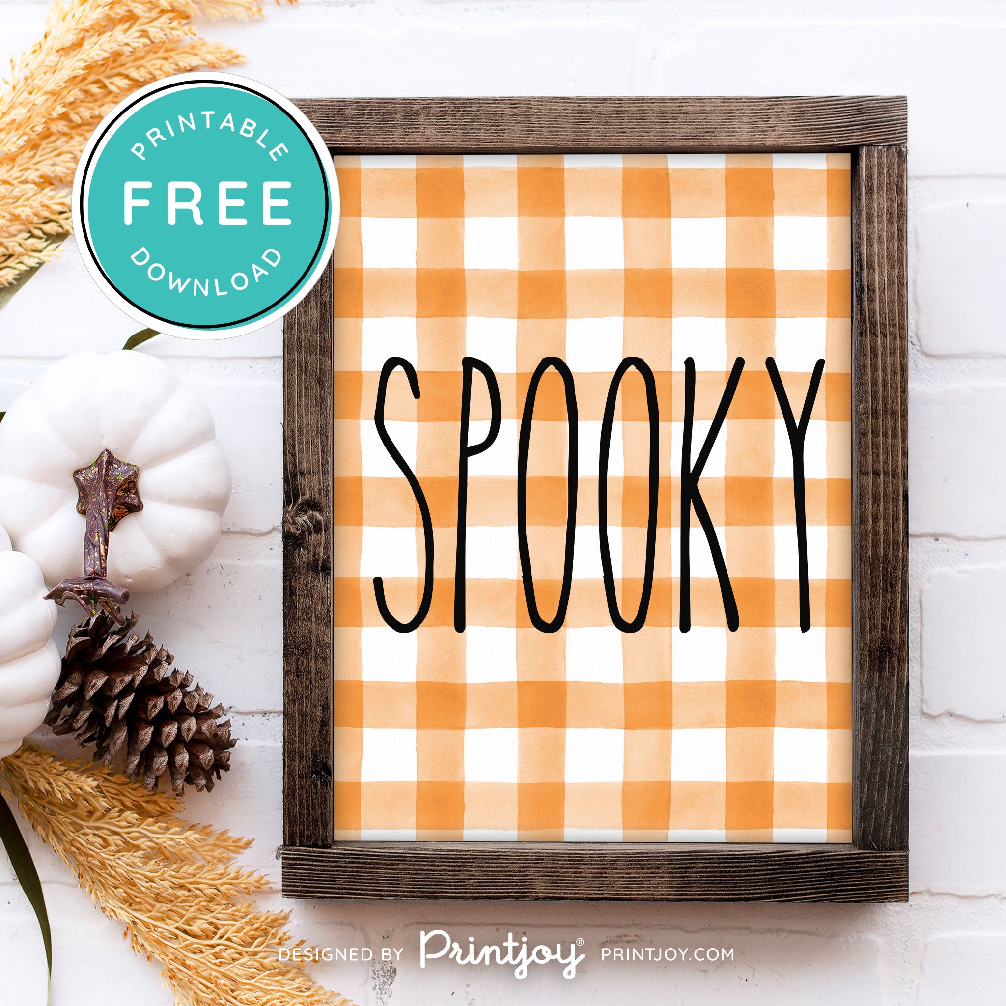 Free Printable Spooky Modern Farmhouse Halloween Wall Art Decor Download - Printjoy