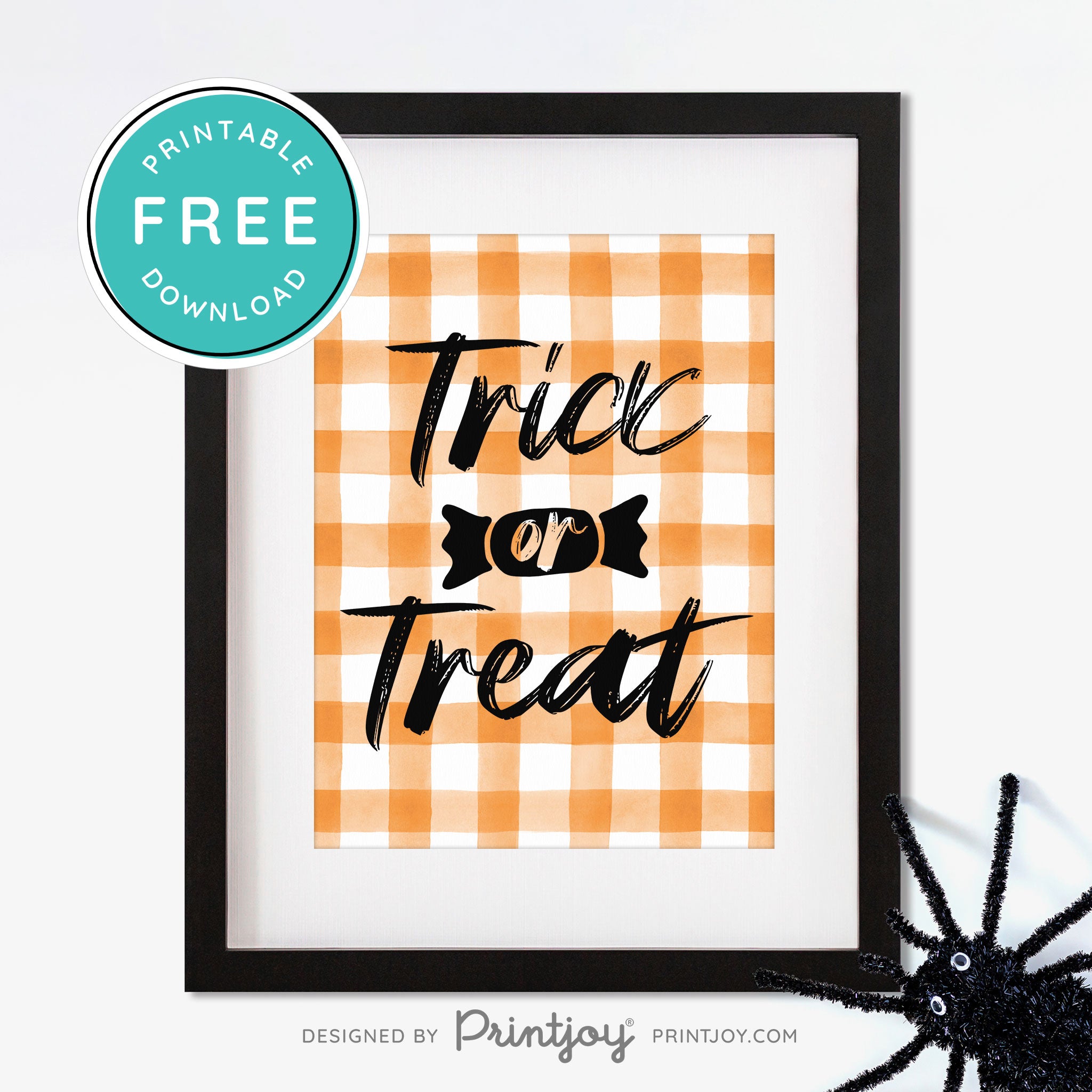 Free Printable Trick Or Treat Candy Halloween Wall Art Decor Download - Printjoy