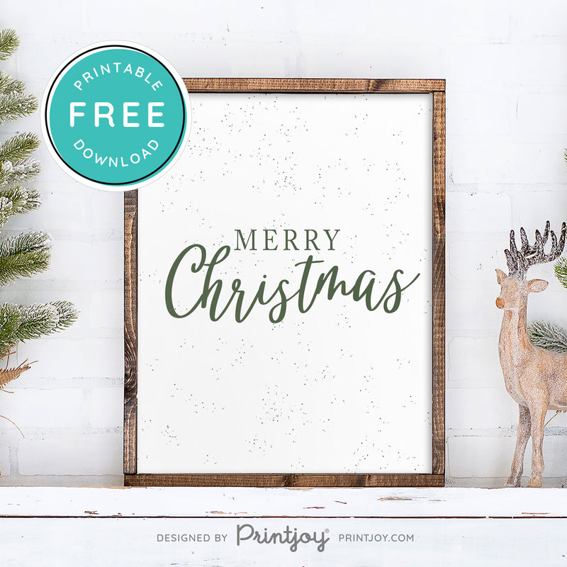 Free Printable Merry Christmas Snow Winter Wall Art Decor Download - Printjoy