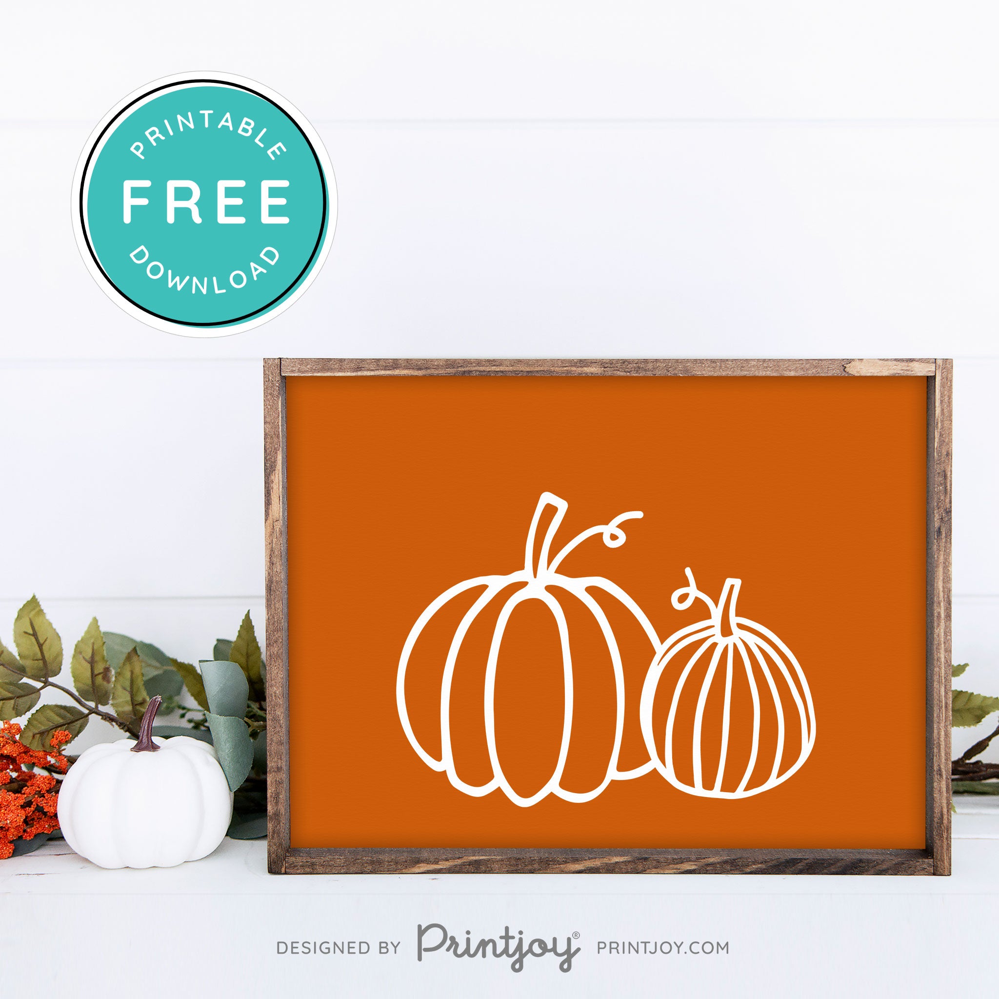 Free Printable Pumpkins Modern Farmhouse Fall Wall Art Decor Download - Printjoy